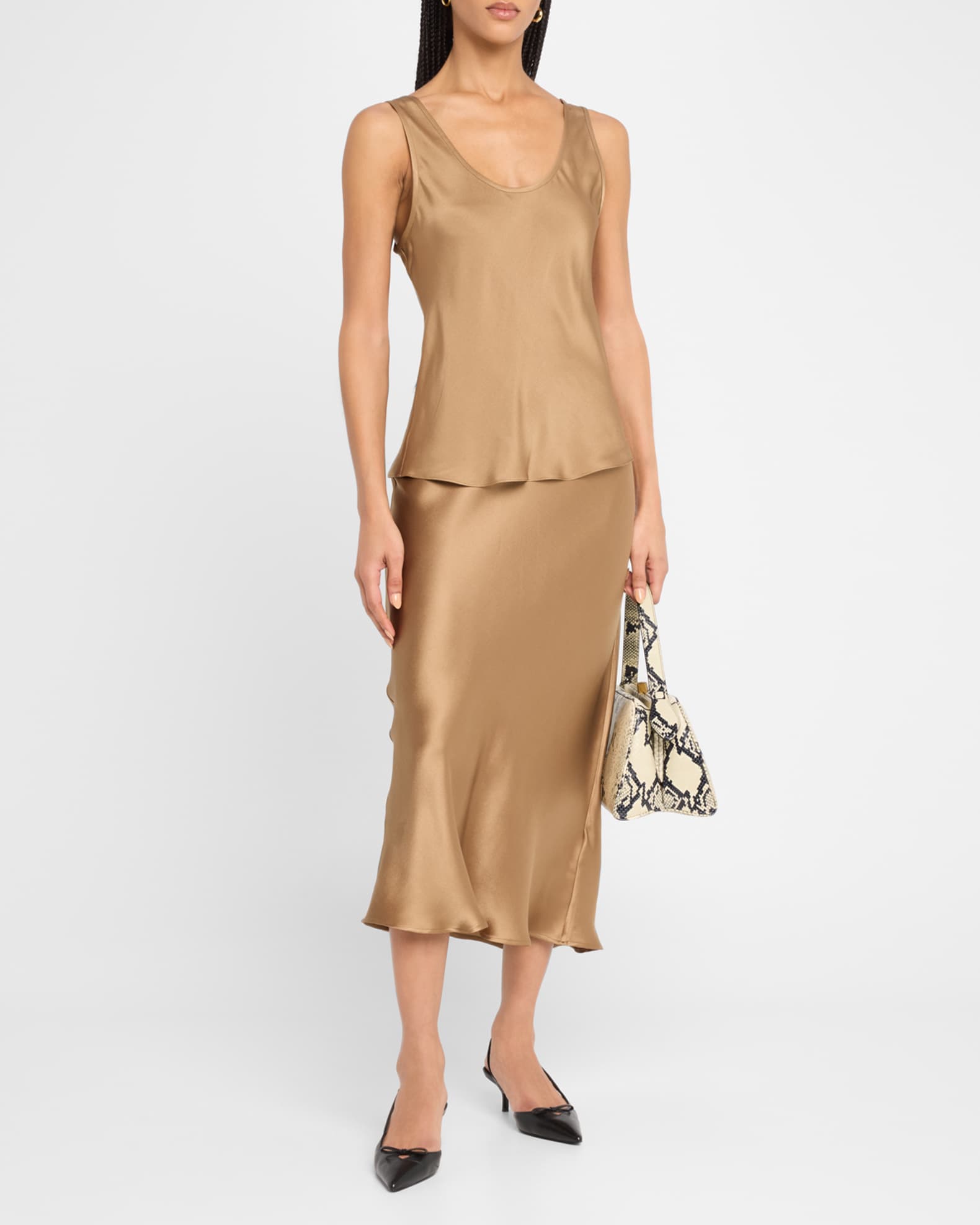 Lea Silk Scoop-Neck Tank Top  1