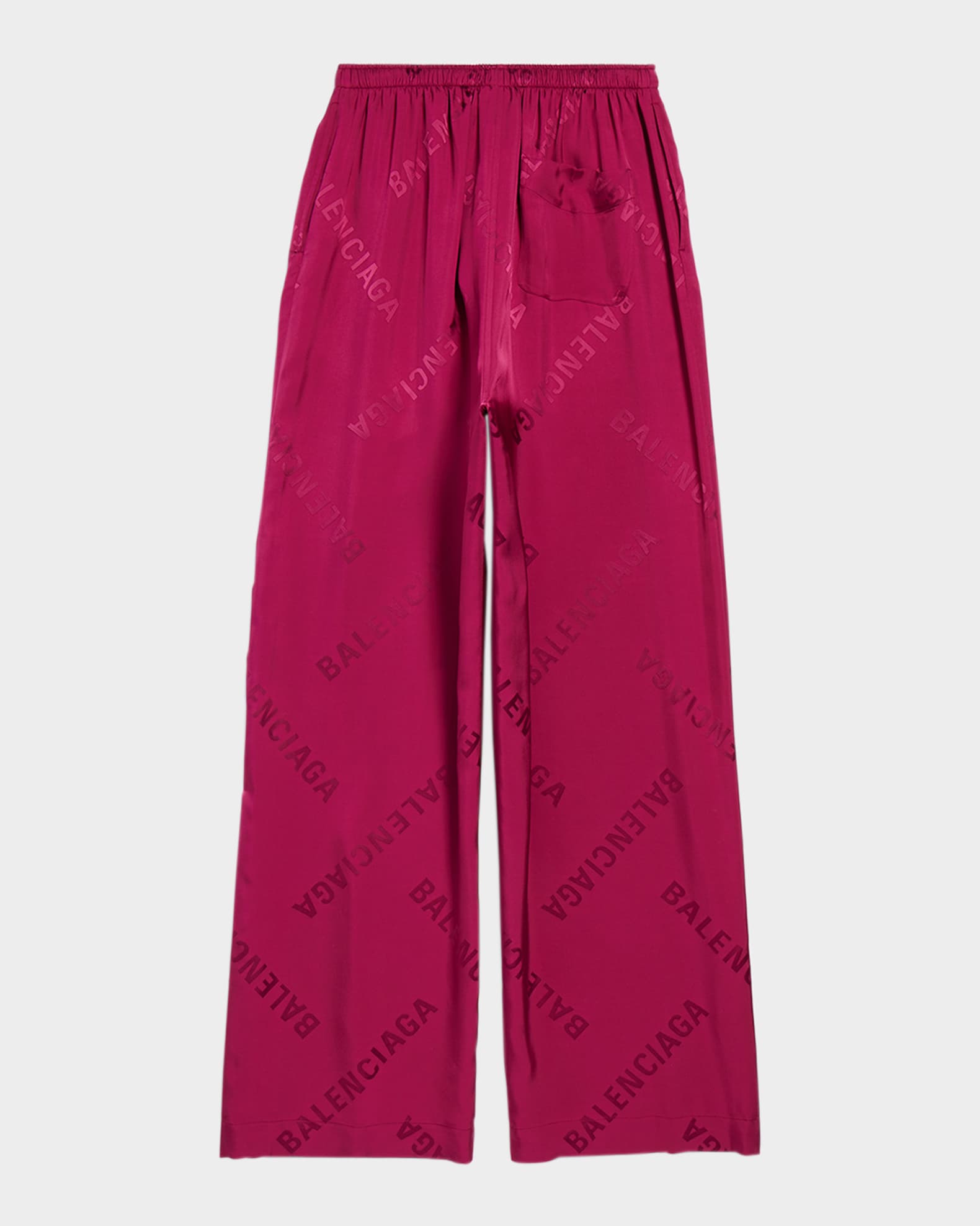 パンツ BALENCIAGA Fuchsia trousers Balenciaga Logo Jacquard Wide-Leg Pajama Pants | Neiman Marcus