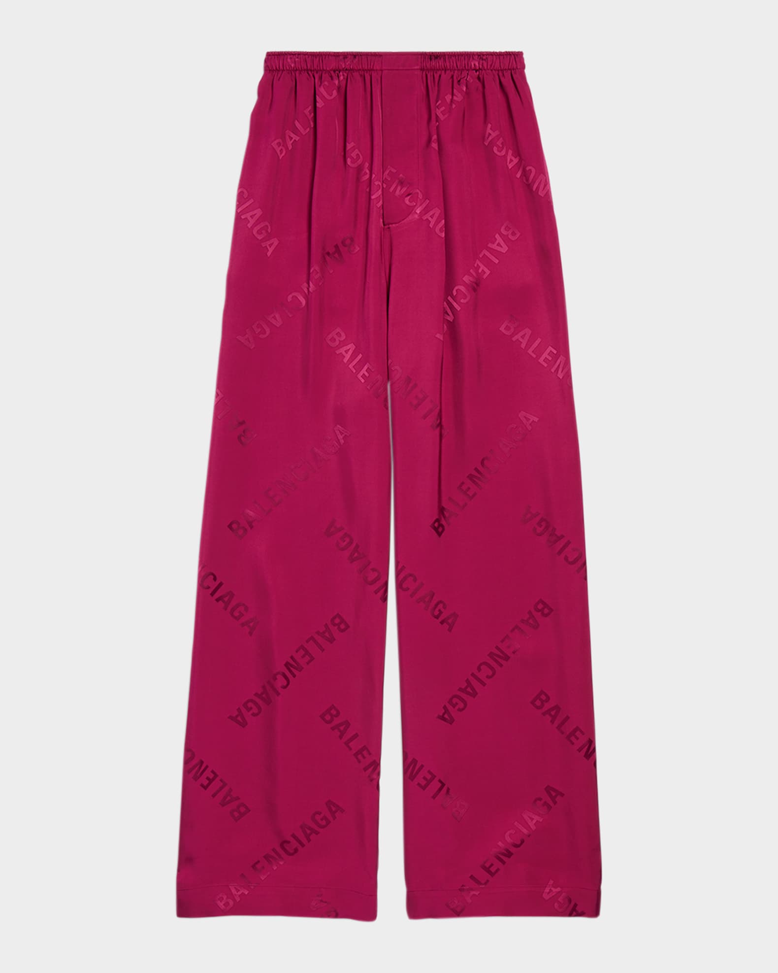 Balenciaga Logo Jacquard Wide-Leg Pajama Pants | Neiman Marcus