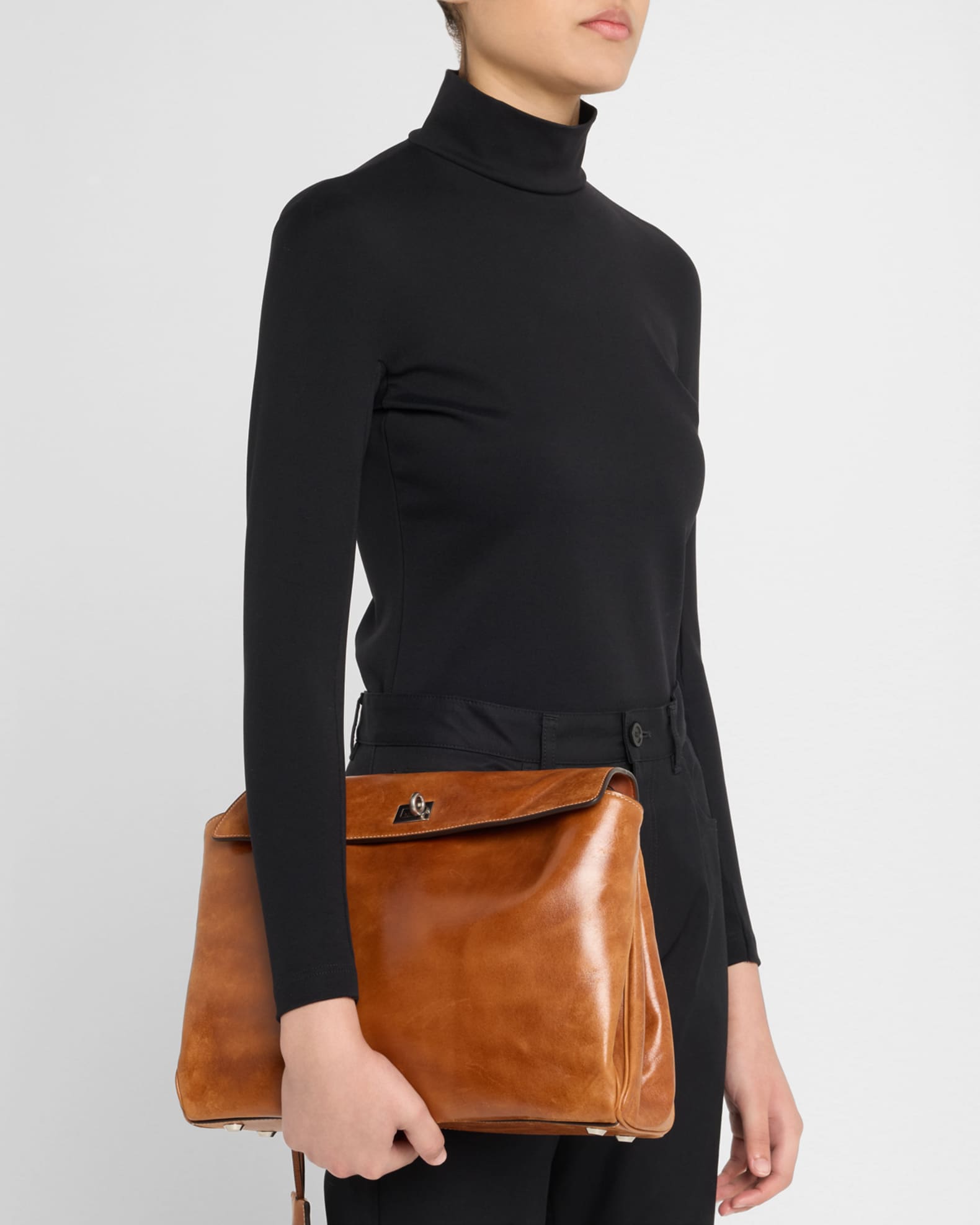Rodeo Medium Leather Top-Handle Bag 1