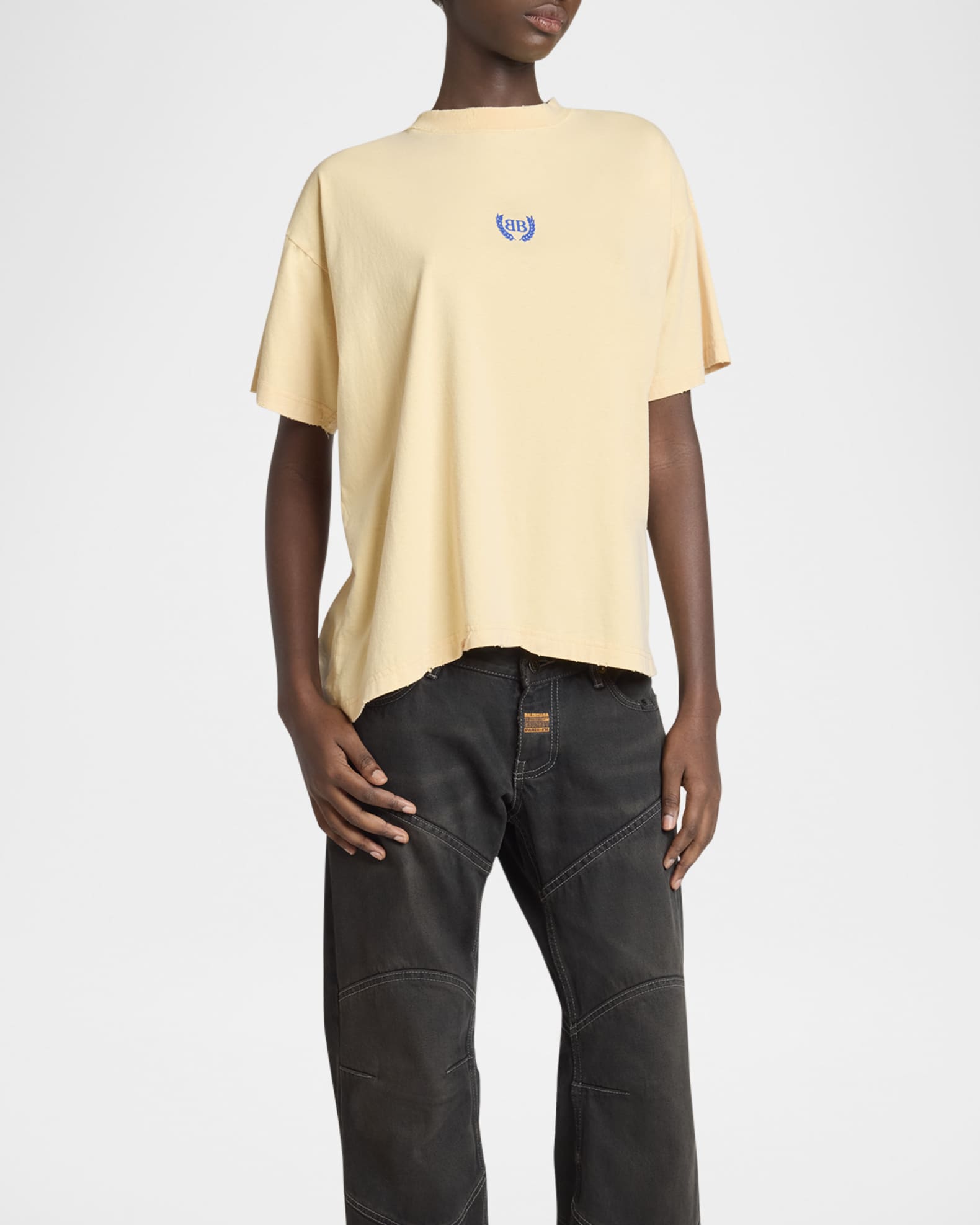 Balenciaga BB Embroidered Short-Sleeve Boxy T-Shirt | Neiman