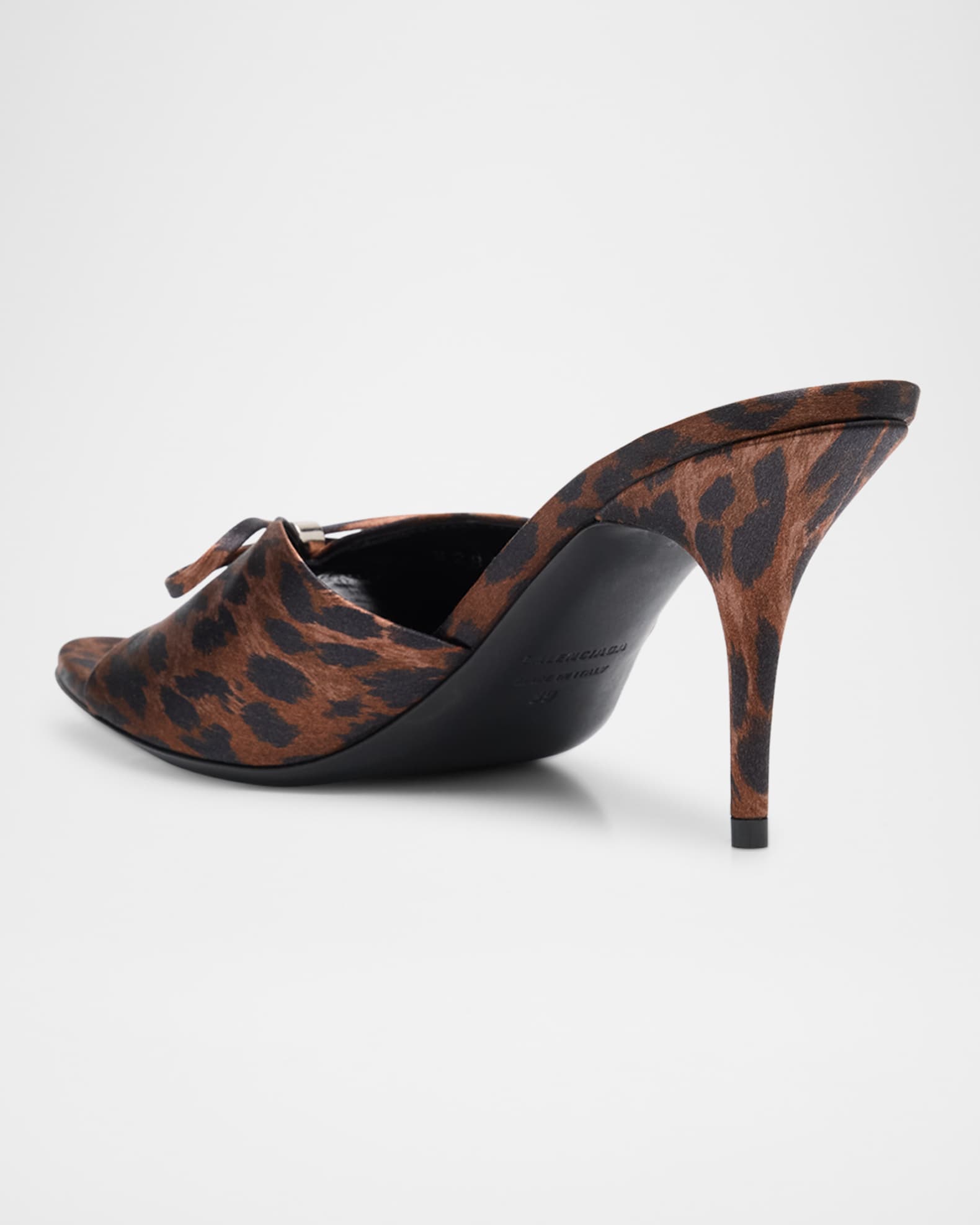 Balenciaga Knife Leopard Bow Stiletto Sandals | Neiman Marcus