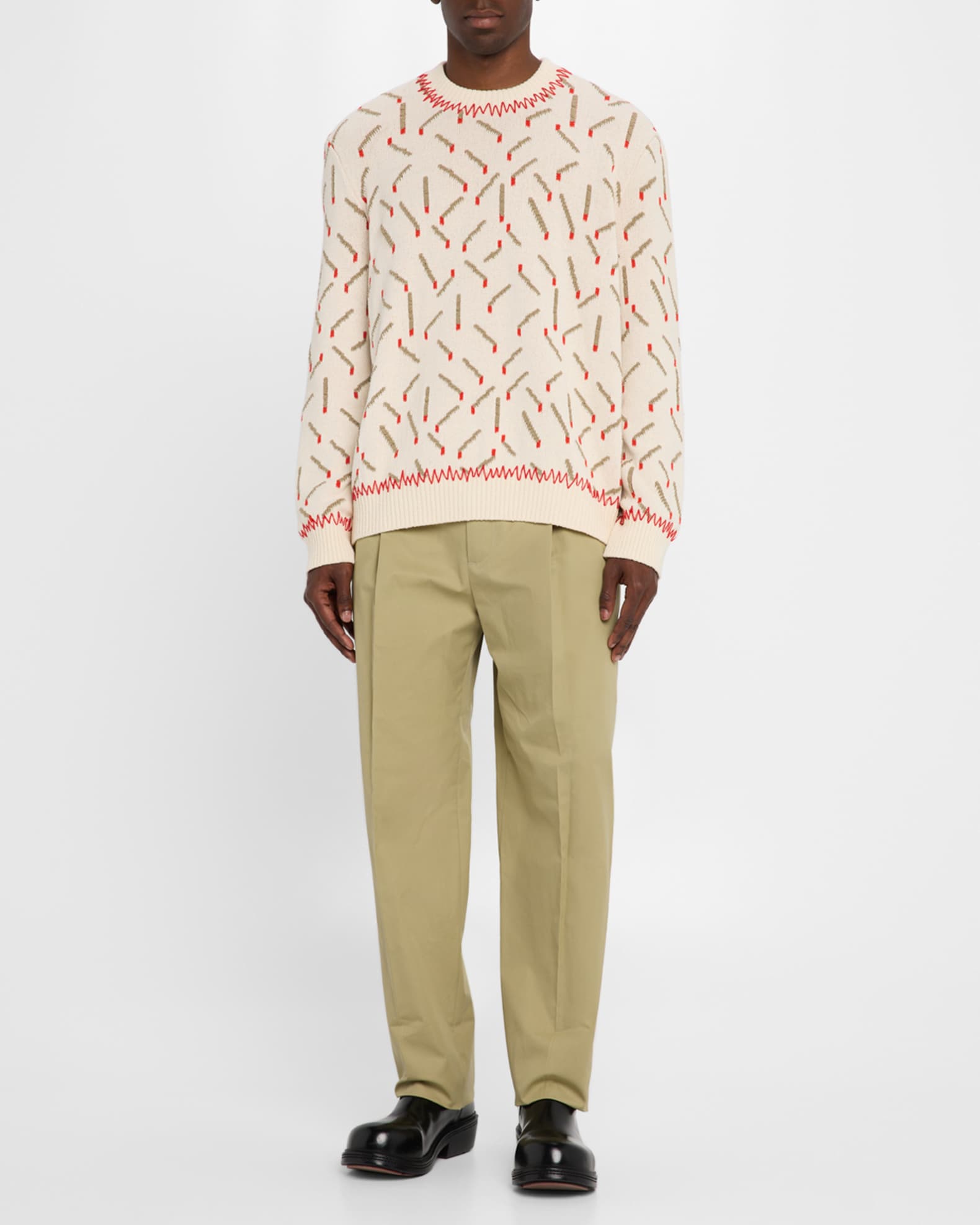 Men's Jacquard Matchstick Sweater 1