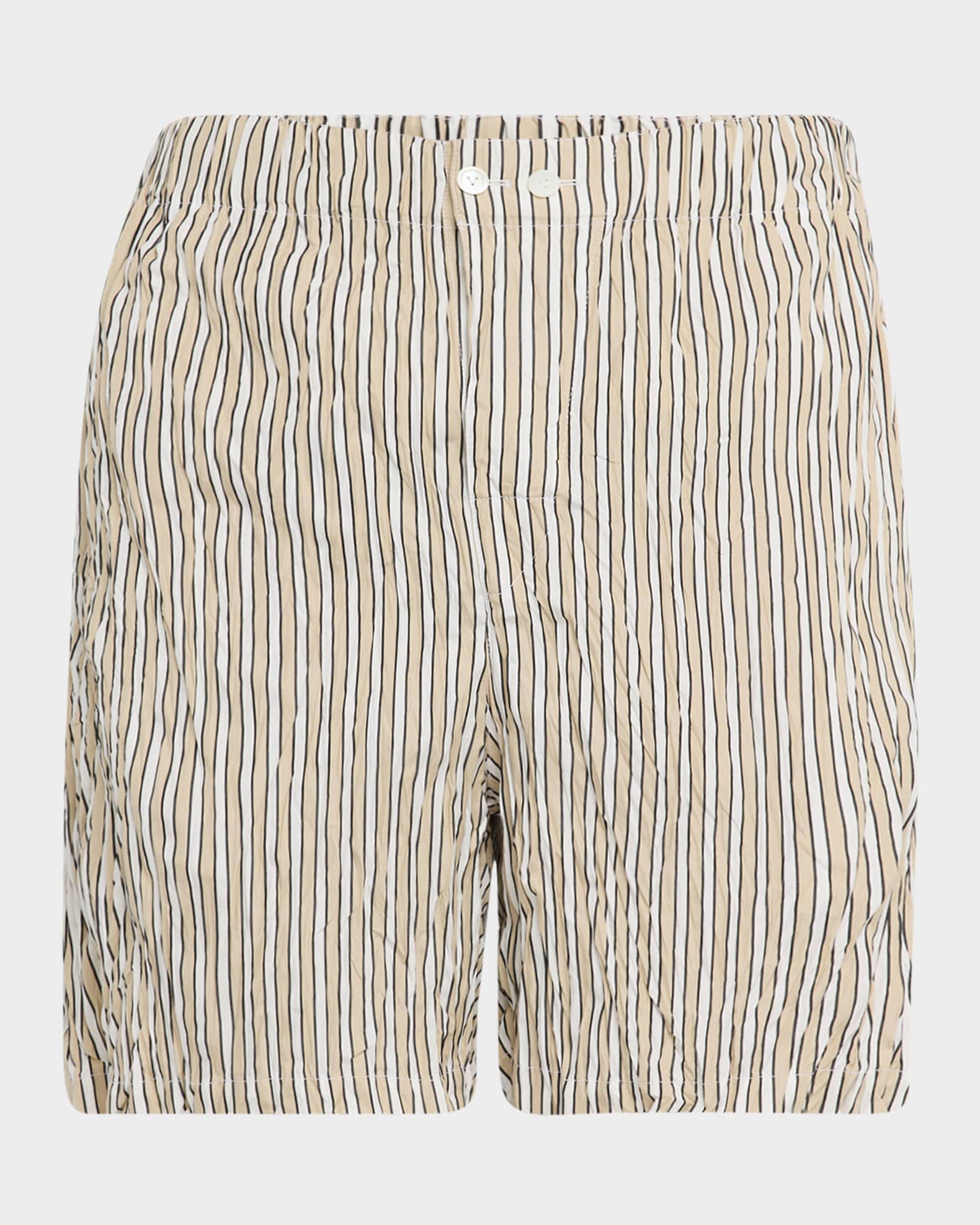 Men's Tricolor Striped Cotton Shorts 0