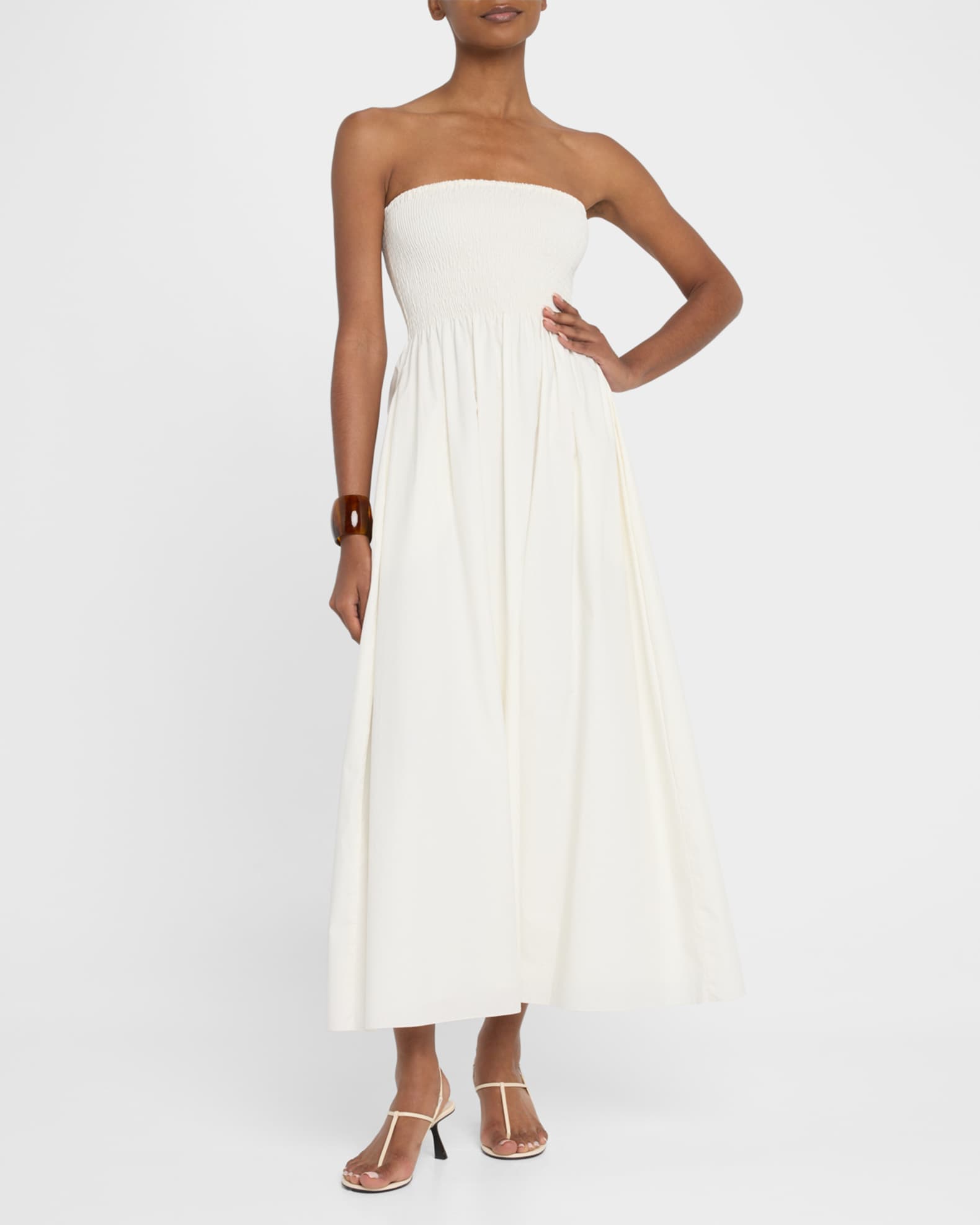Jamie Strapless Linen Midi Dress