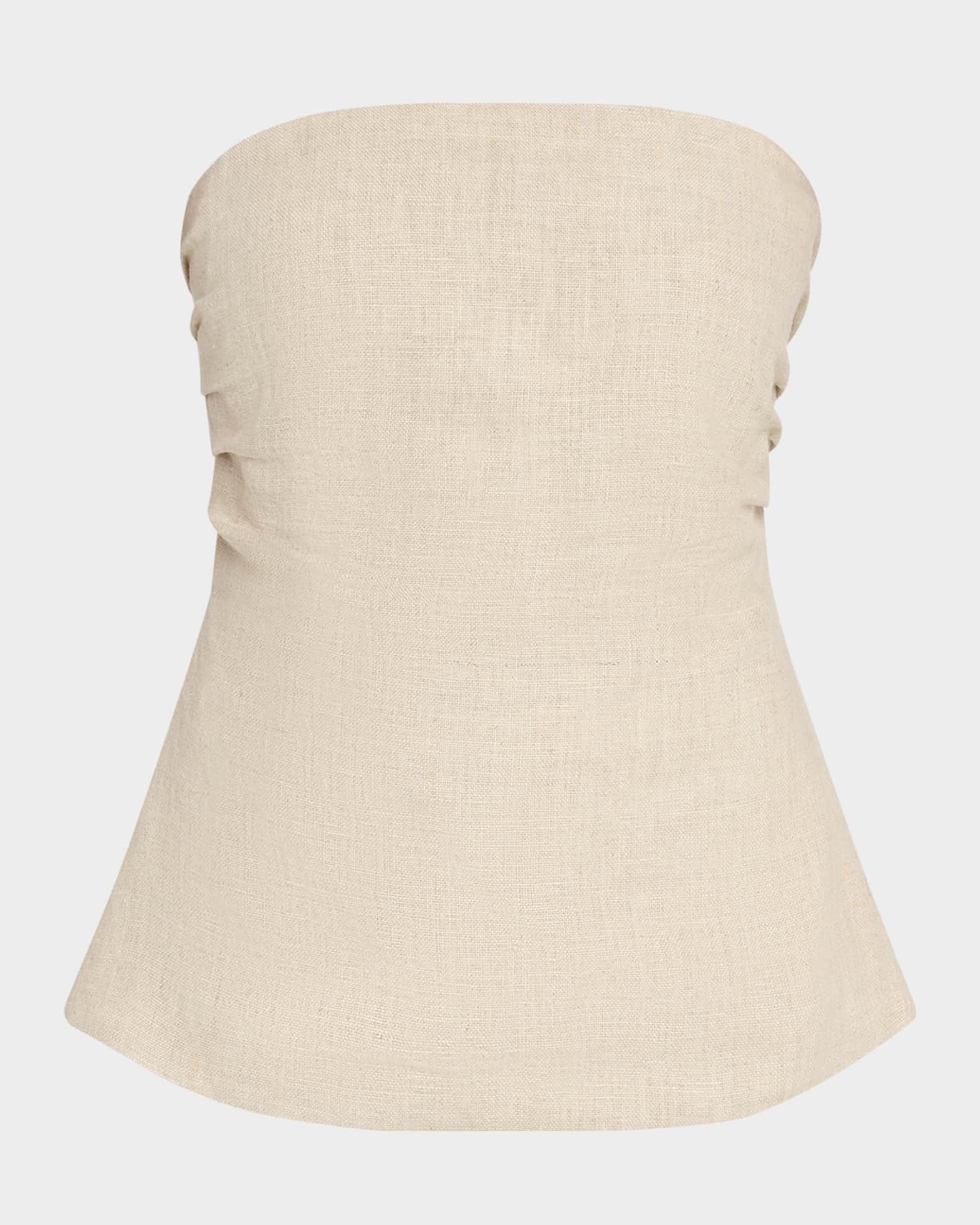 Alexa Strapless Linen Top 0