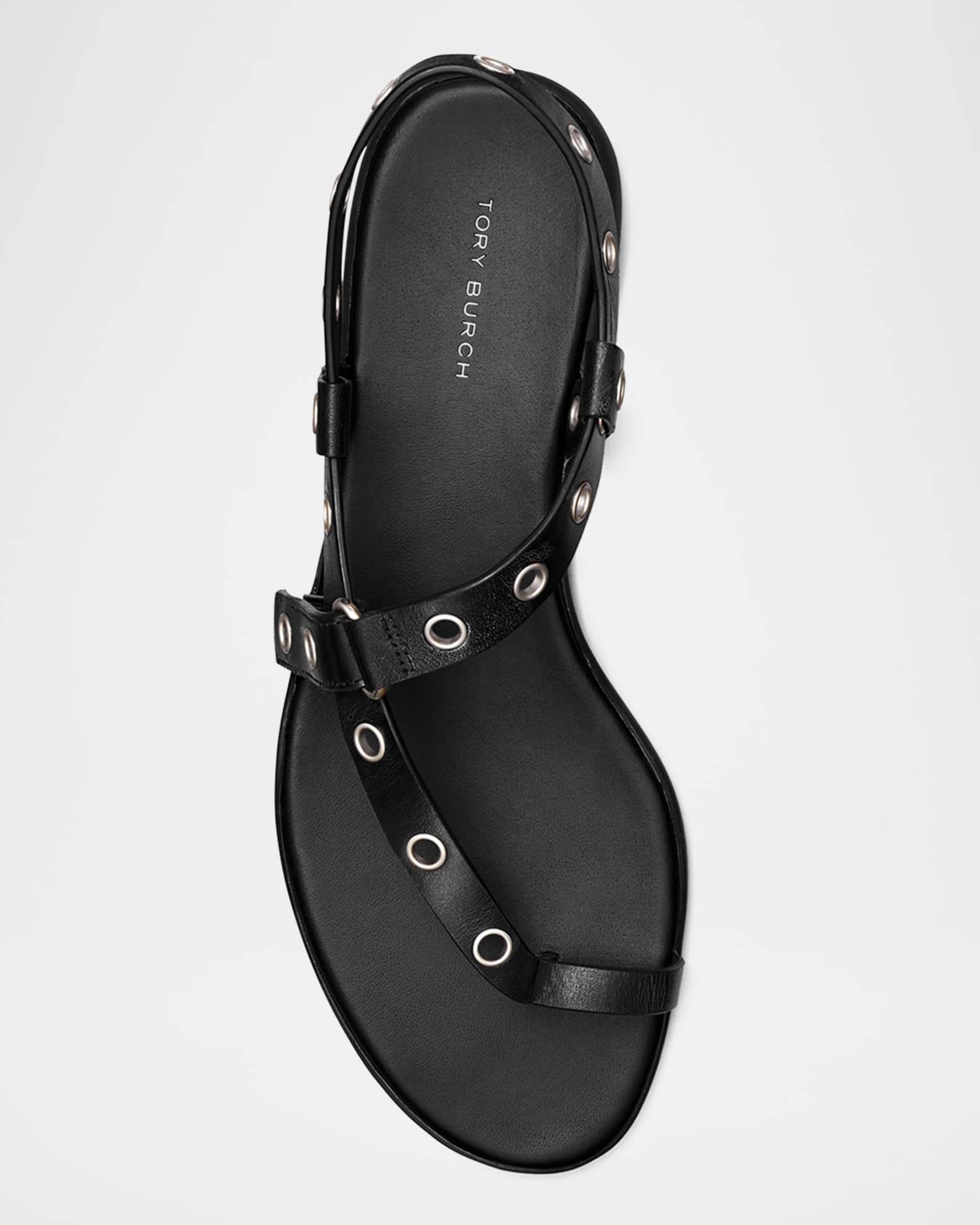 【TORY BURCH】 Tory Burch Double T Leather Medallion Slide Sandals | Neiman