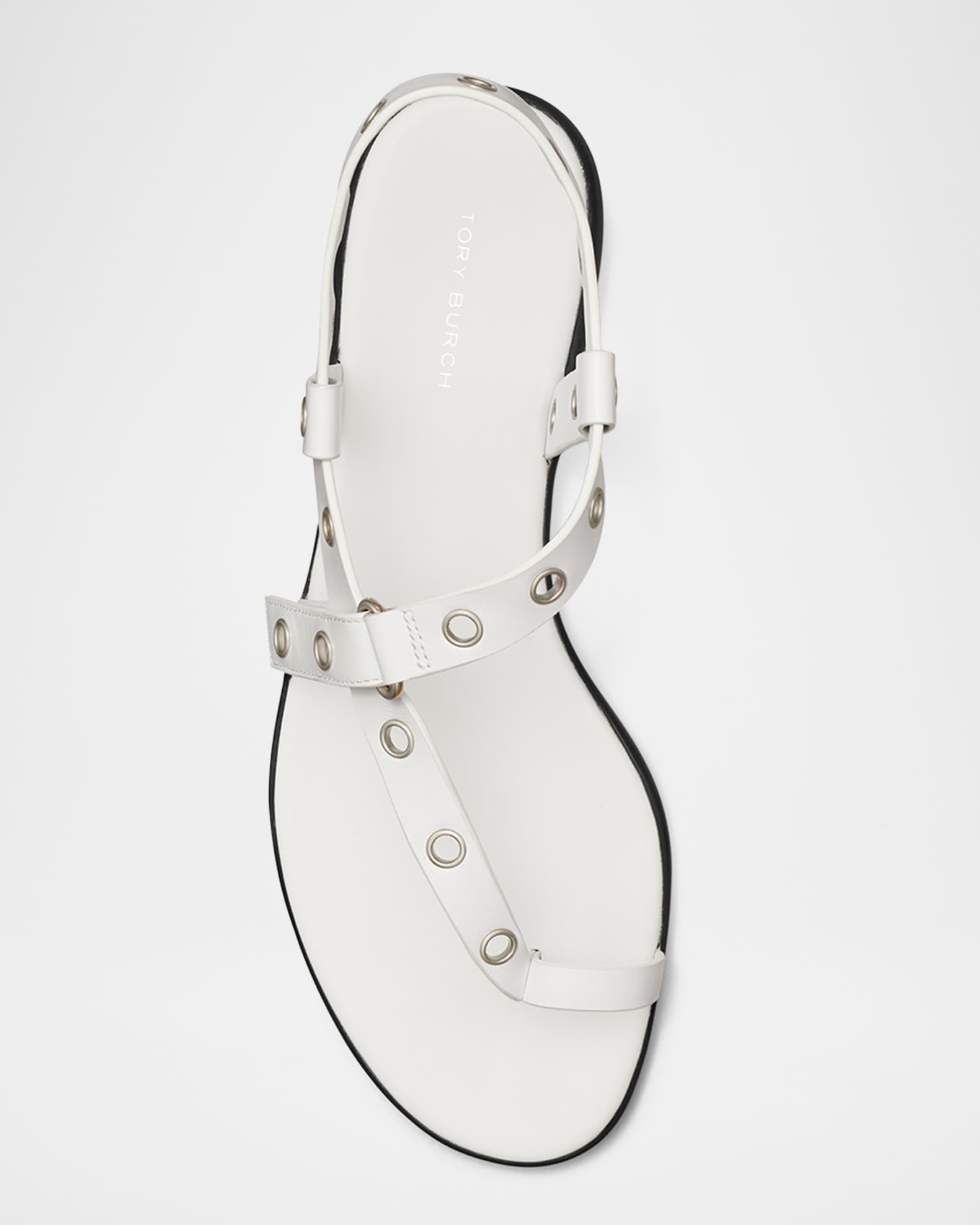 【TORYBURCH】 white leather sandals （関税送料込） TORY BURCH GEORGIA CROC EMBOSSED NEW CREAM THONG SANDAL/ US