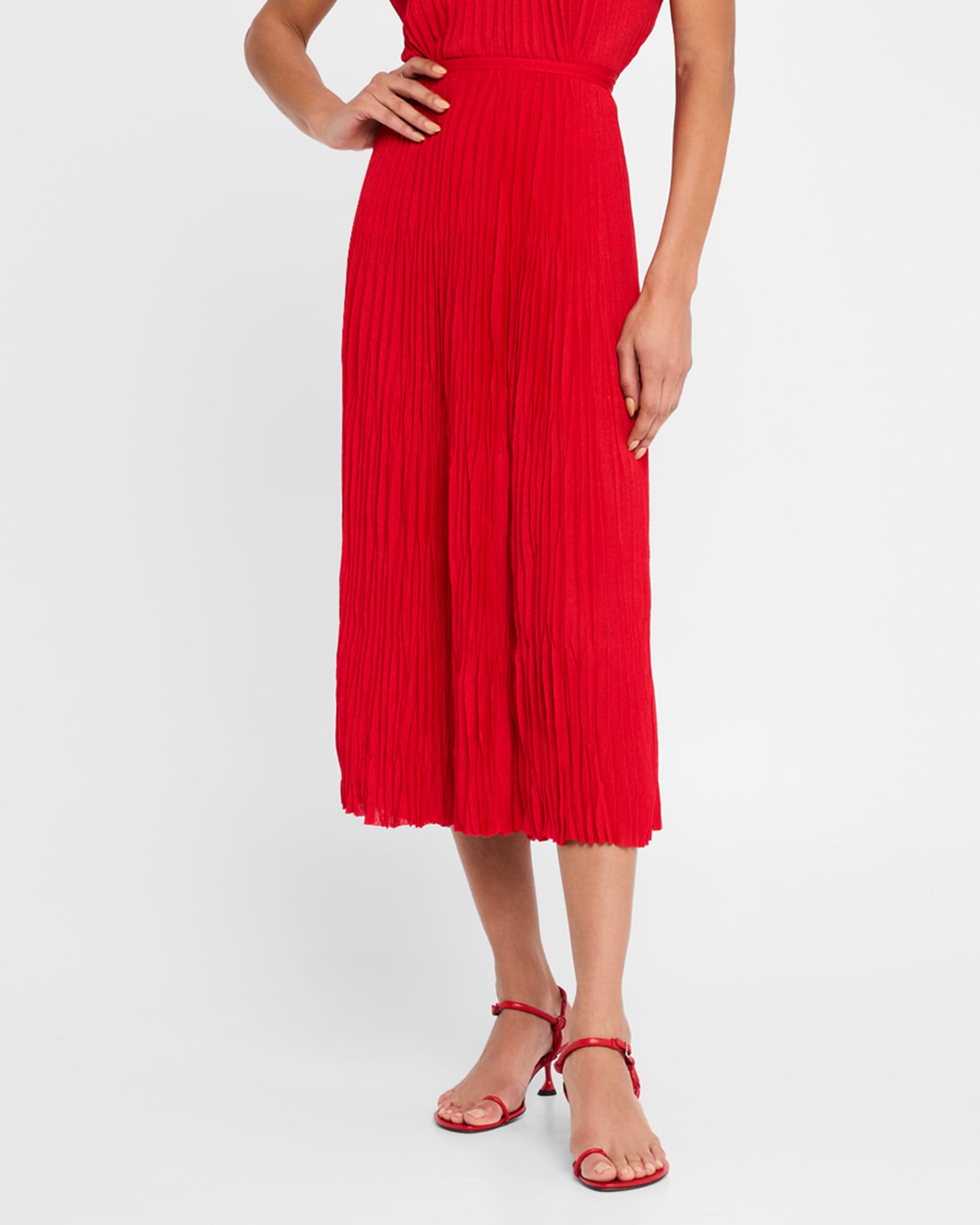 Rosalyn Skirt in Pleated Jersey Dark Poppy | Proenza Schouler White Label Official Site