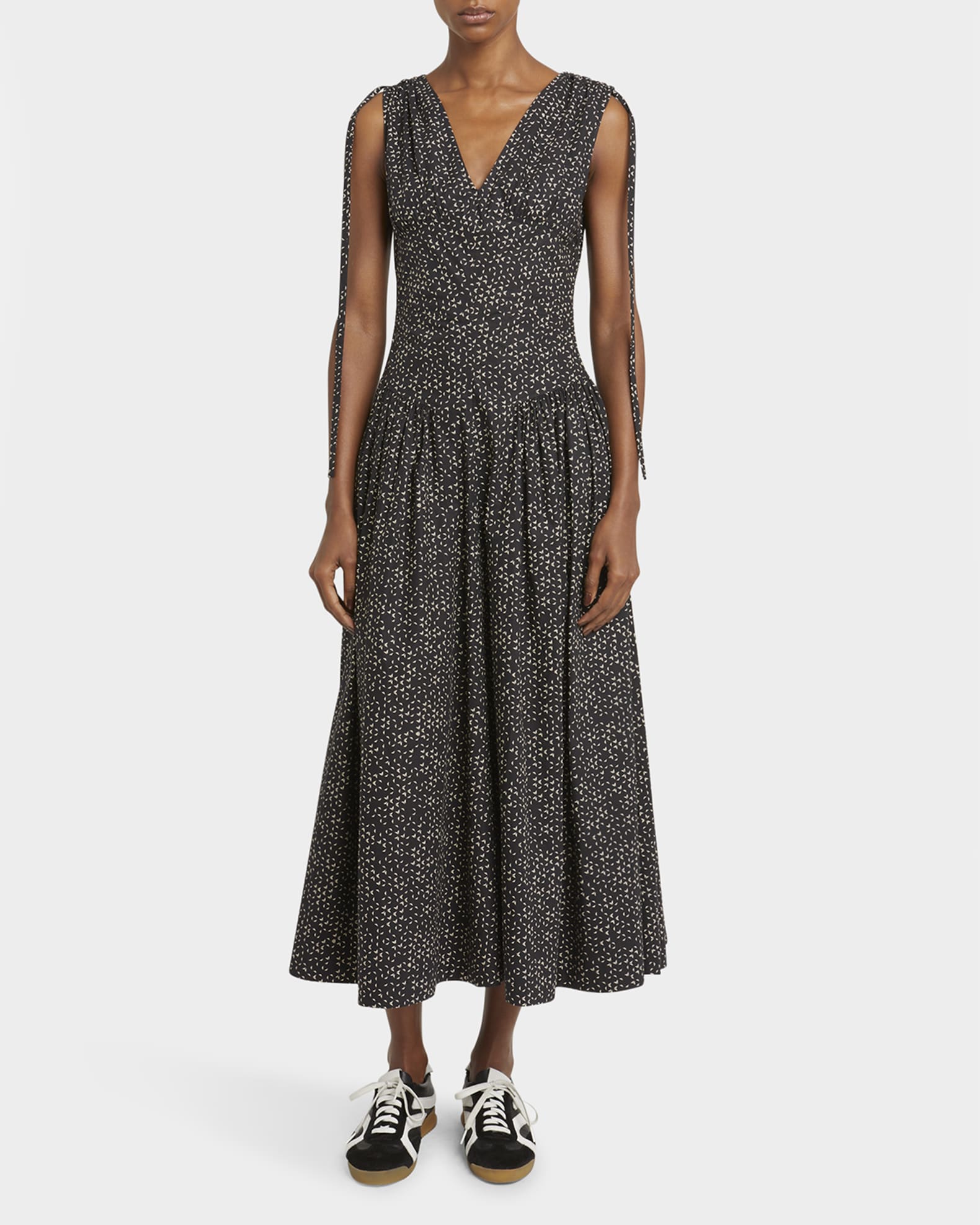 Clayton Printed Poplin Drop-Waist Dress 1