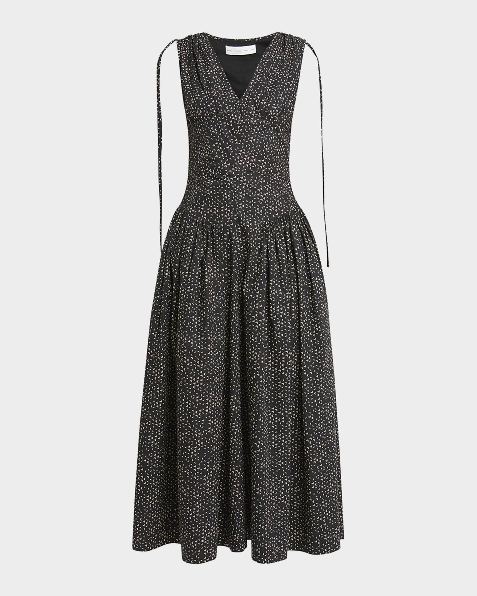 Clayton Printed Poplin Drop-Waist Dress 0