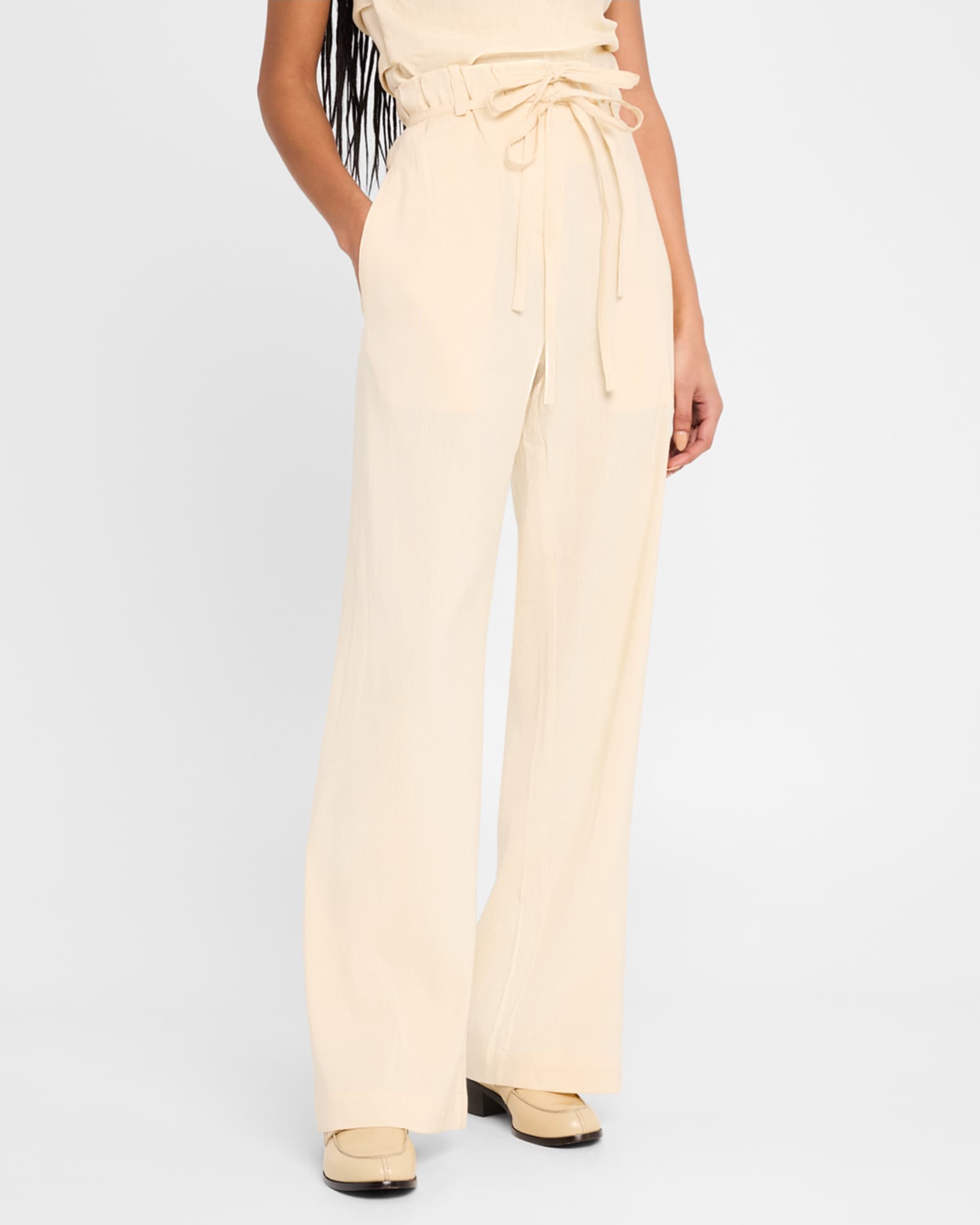 Proenza Schouler White Label Magnus Linen Slub Pants | Neiman Marcus display picture 1
