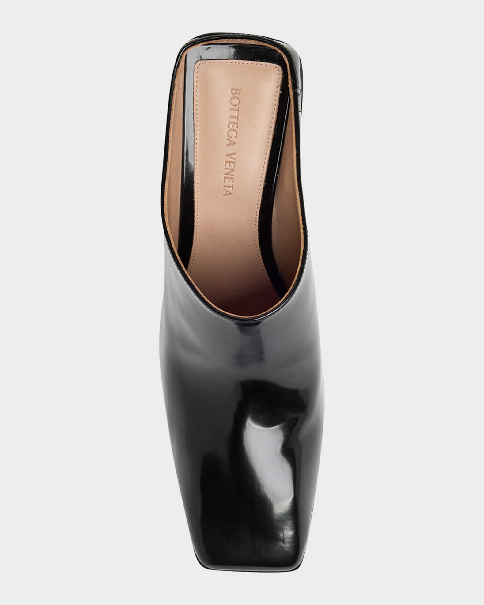 Bottega Veneta Okinawa Leather Square-Toe Mules | Neiman Marcus