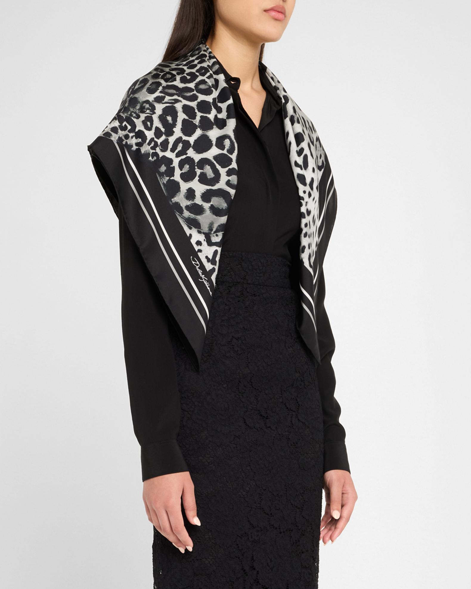 Dolce&Gabbana Leopard-Print Silk Twill Foulard Scarf | Neiman Marcus