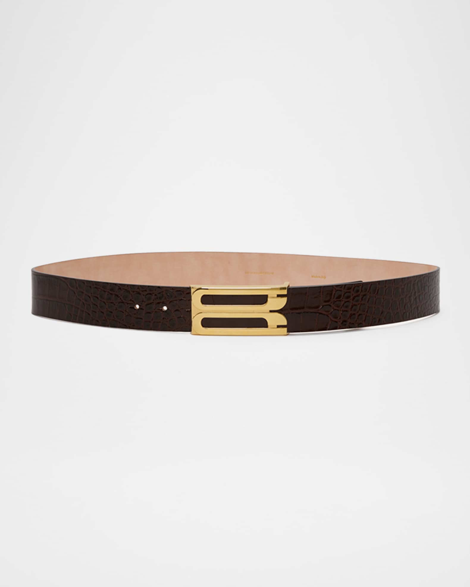 Jumbo Gold-Plated B-Logo Leather Belt 0