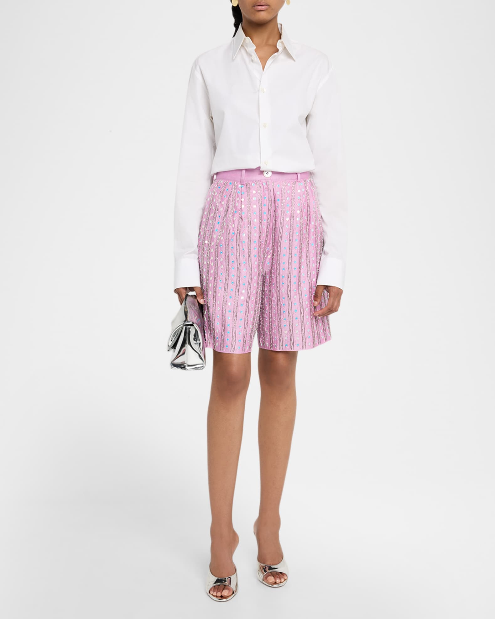 Vixen Vortex Geo Embellished Pleated Shorts - Thumbnail 2