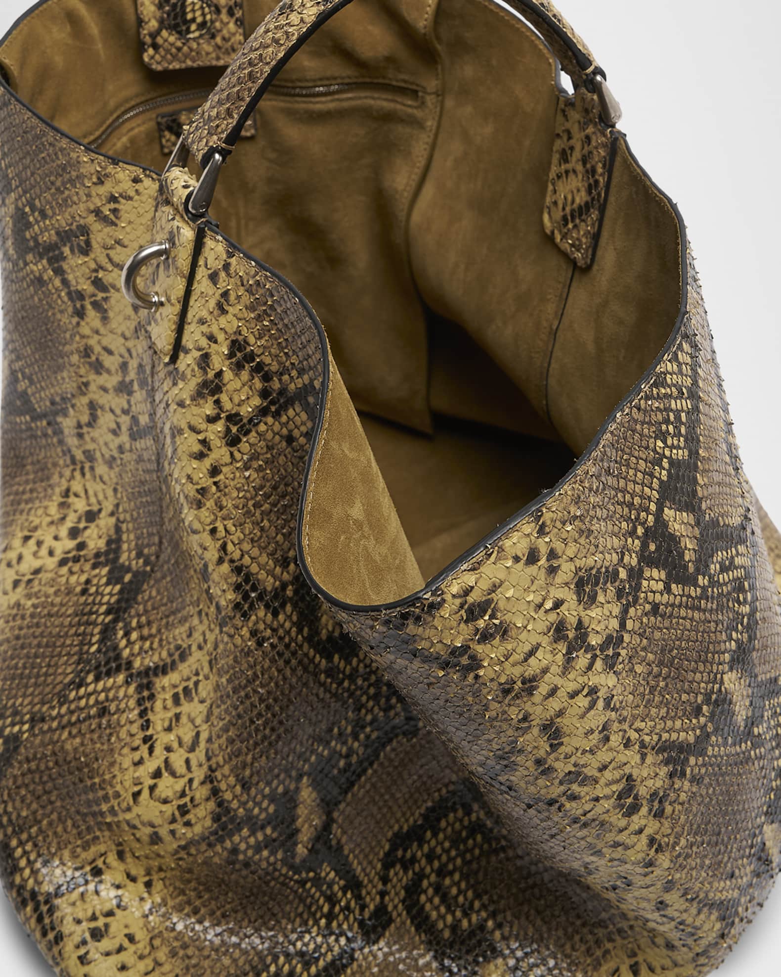 Dries Van Noten Grip Snake-Print Leather Tote Bag | Neiman