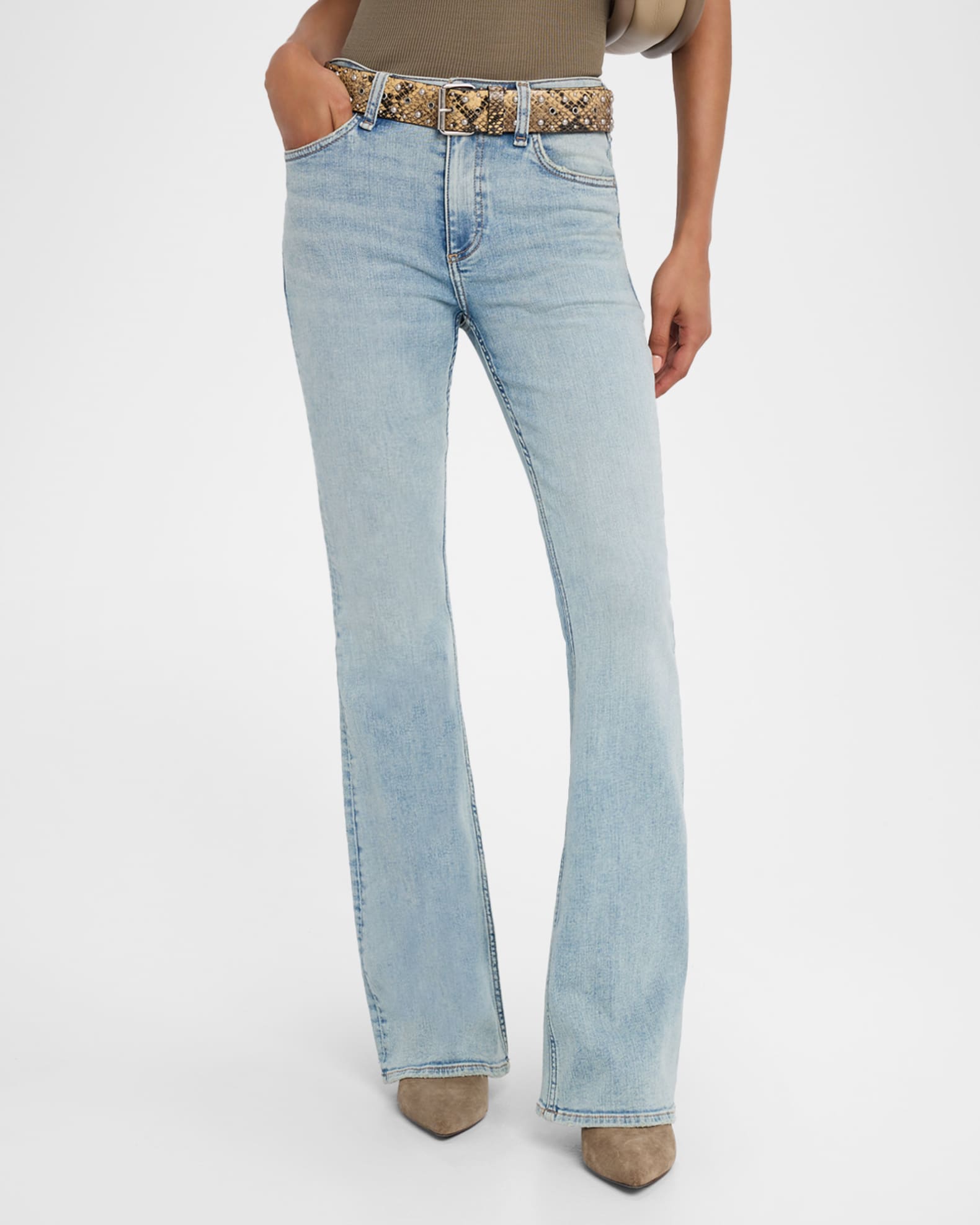 Rag & Bone Flexi Dahlia Mid-Rise Flare Jeans | Neiman Marcus