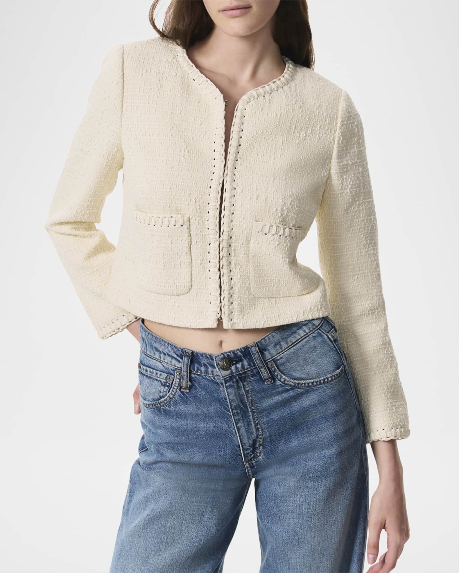 Wonen's Round-Neck Tweed Jacket by Tramontana main image 1