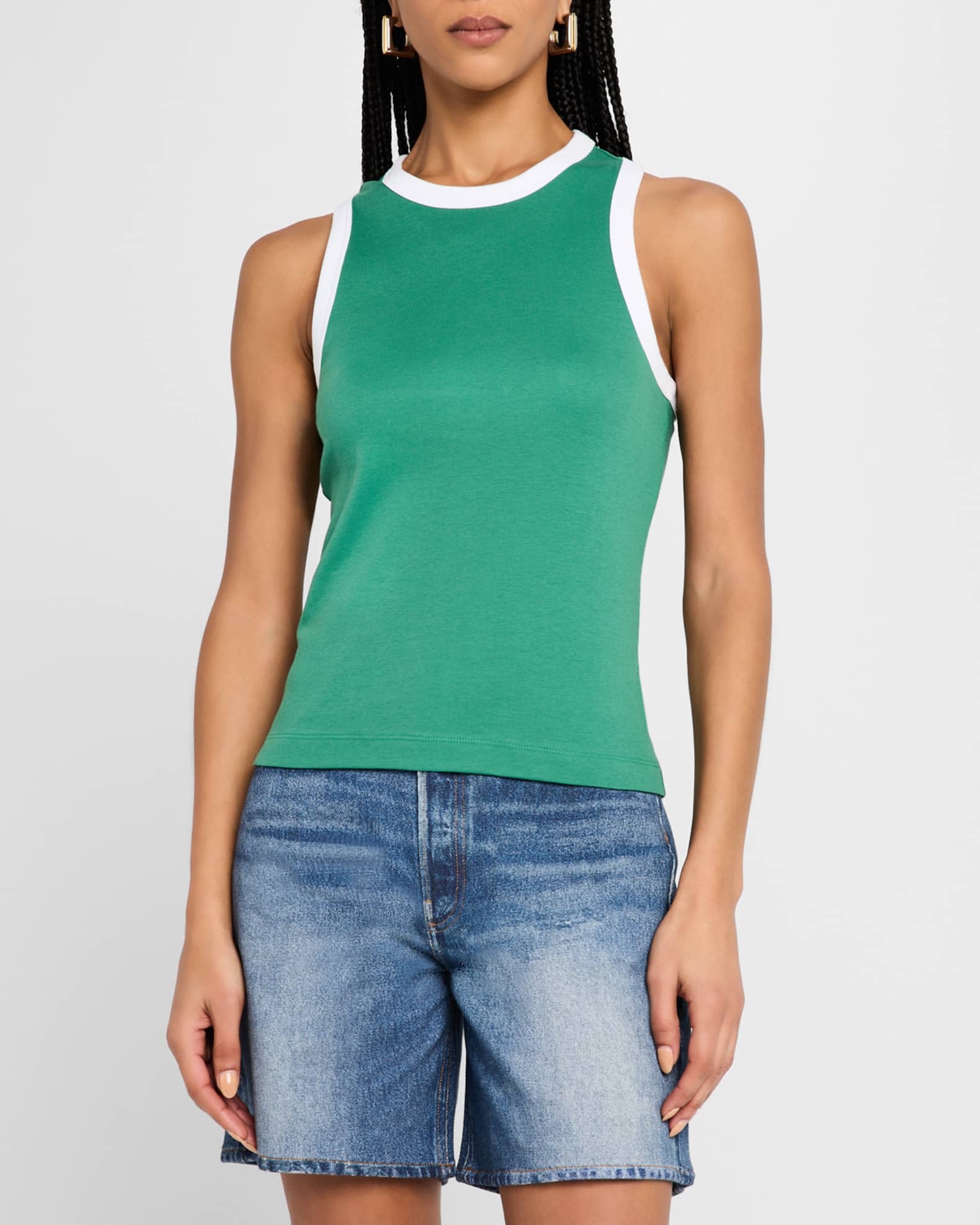 Rag & Bone Mia Racerback Ringer Tank Top | Neiman Marcus