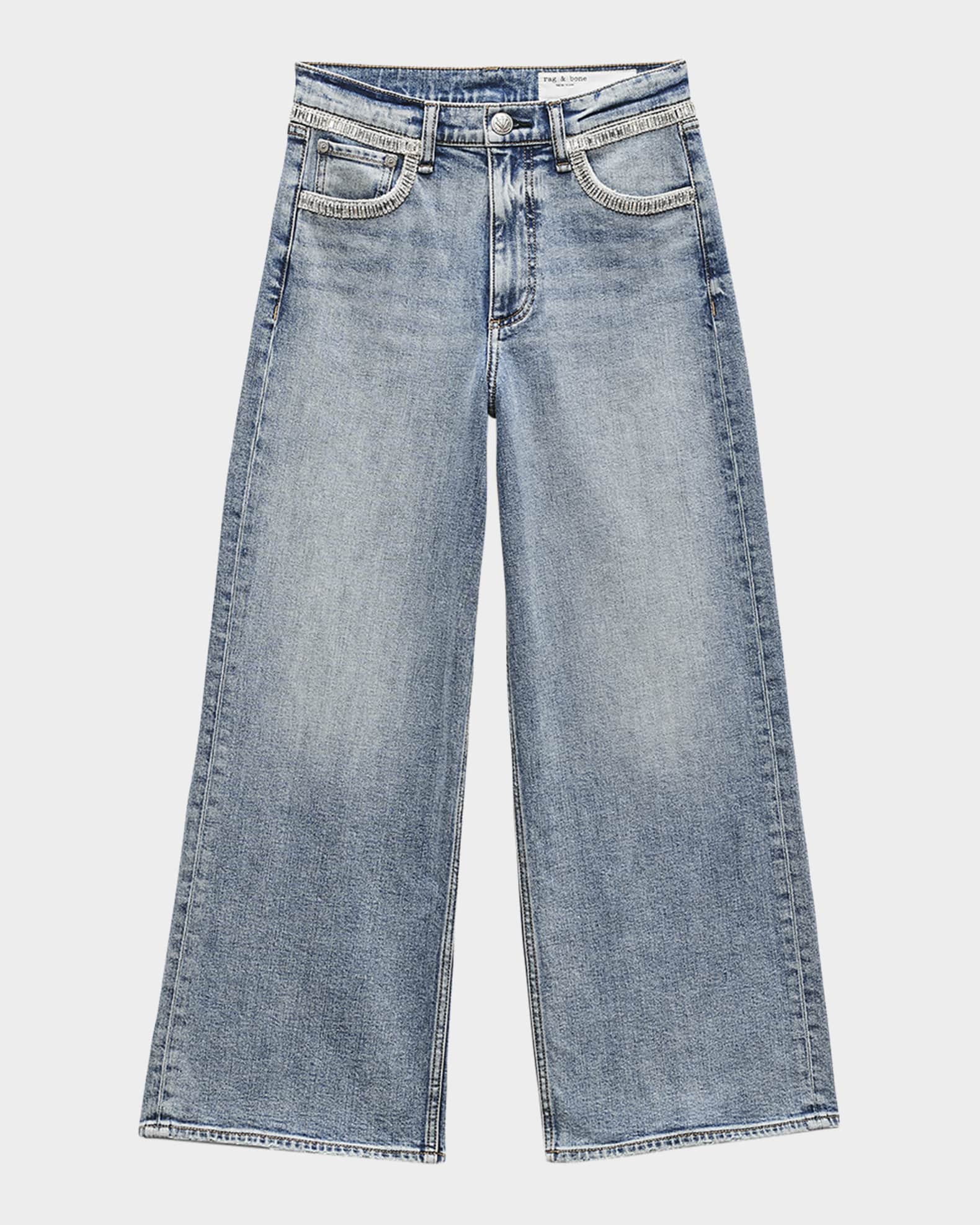 Andi Embellished Wide Ankle Jeans 0
