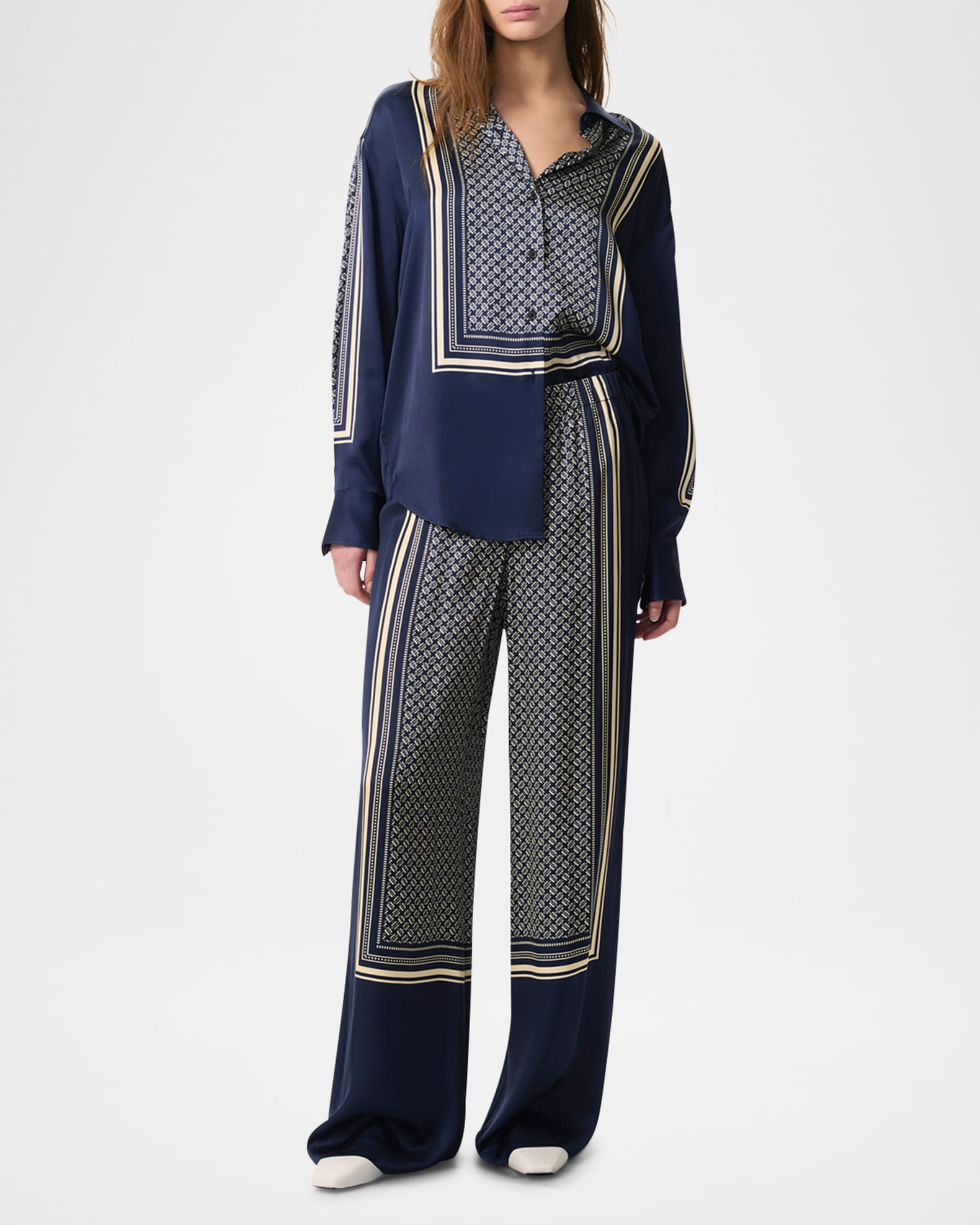 Olive Printed Pull-On Pants 1
