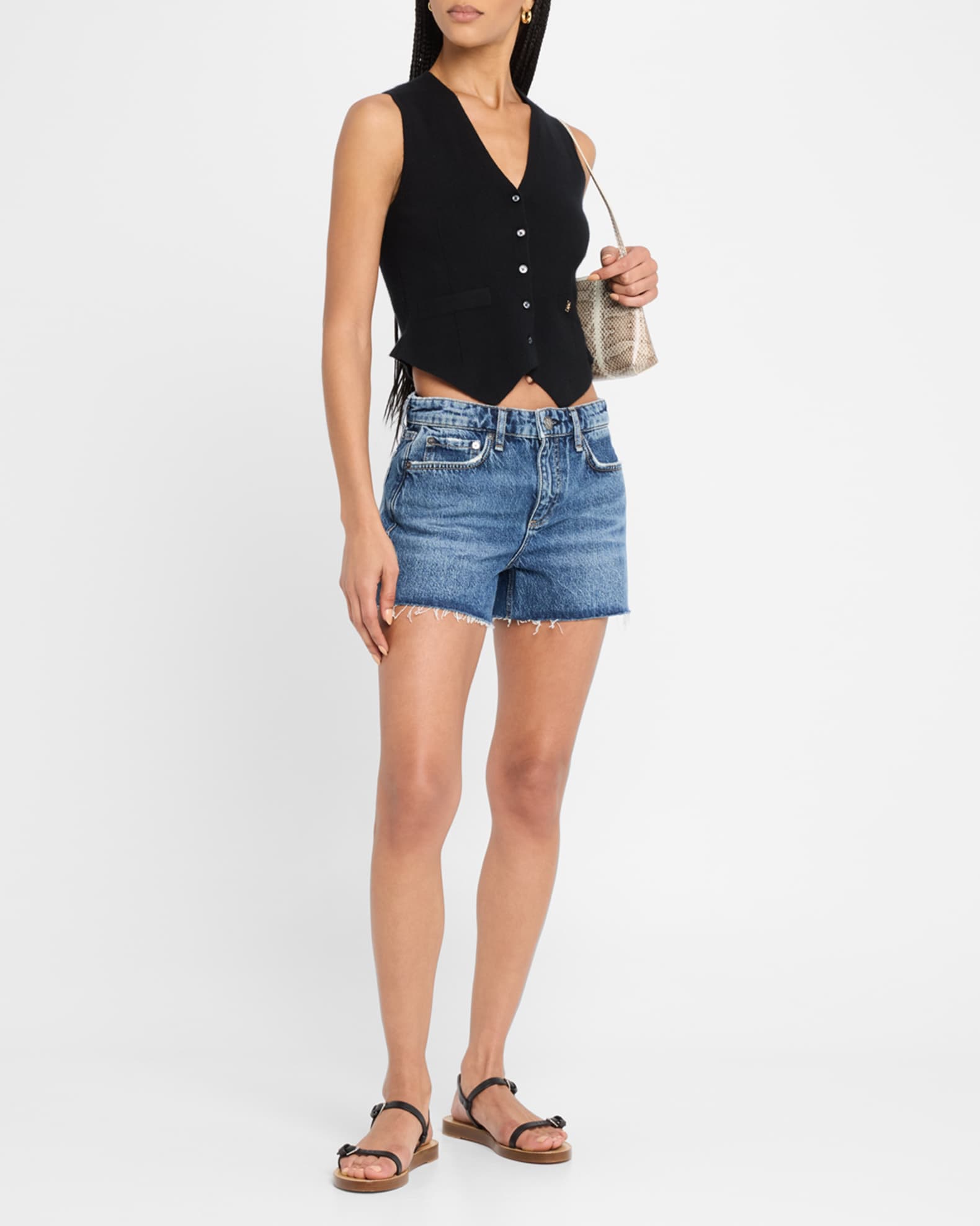 Dre Low-Rise Denim Shorts 1