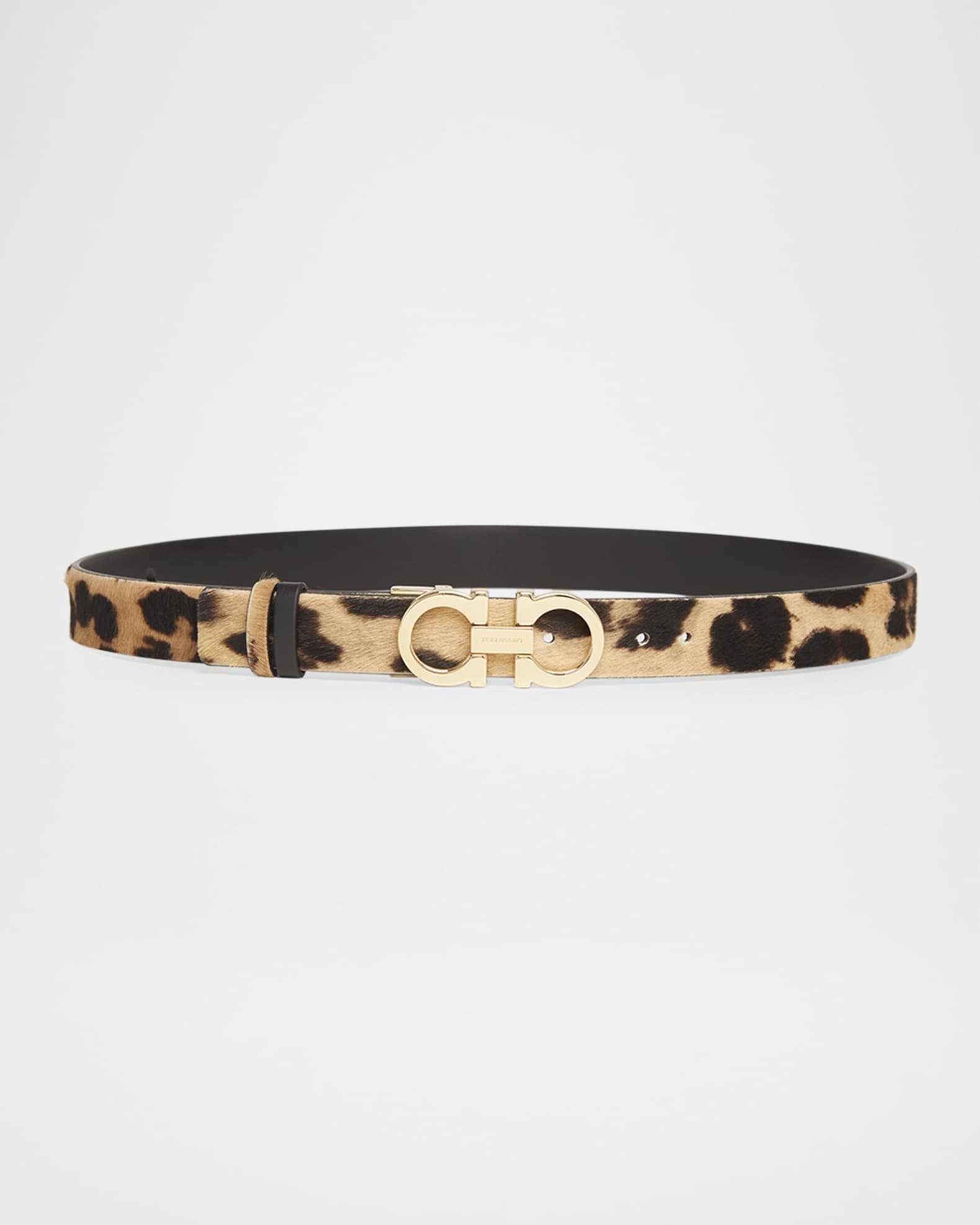 Leopard-Print Leather Belt 0