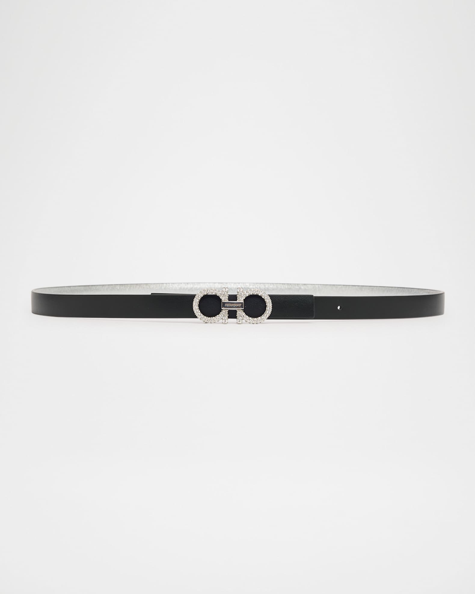 Reversible Metallic Calfskin Leather Belt 0