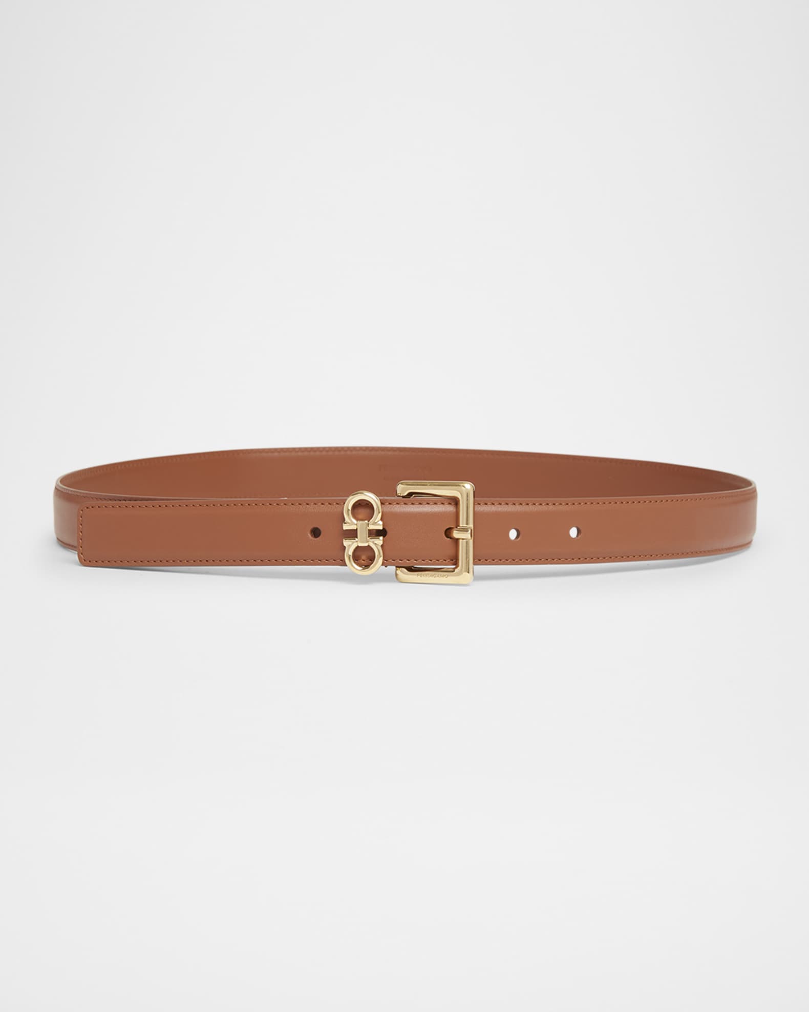 Gancini Calfskin Leather Belt 0