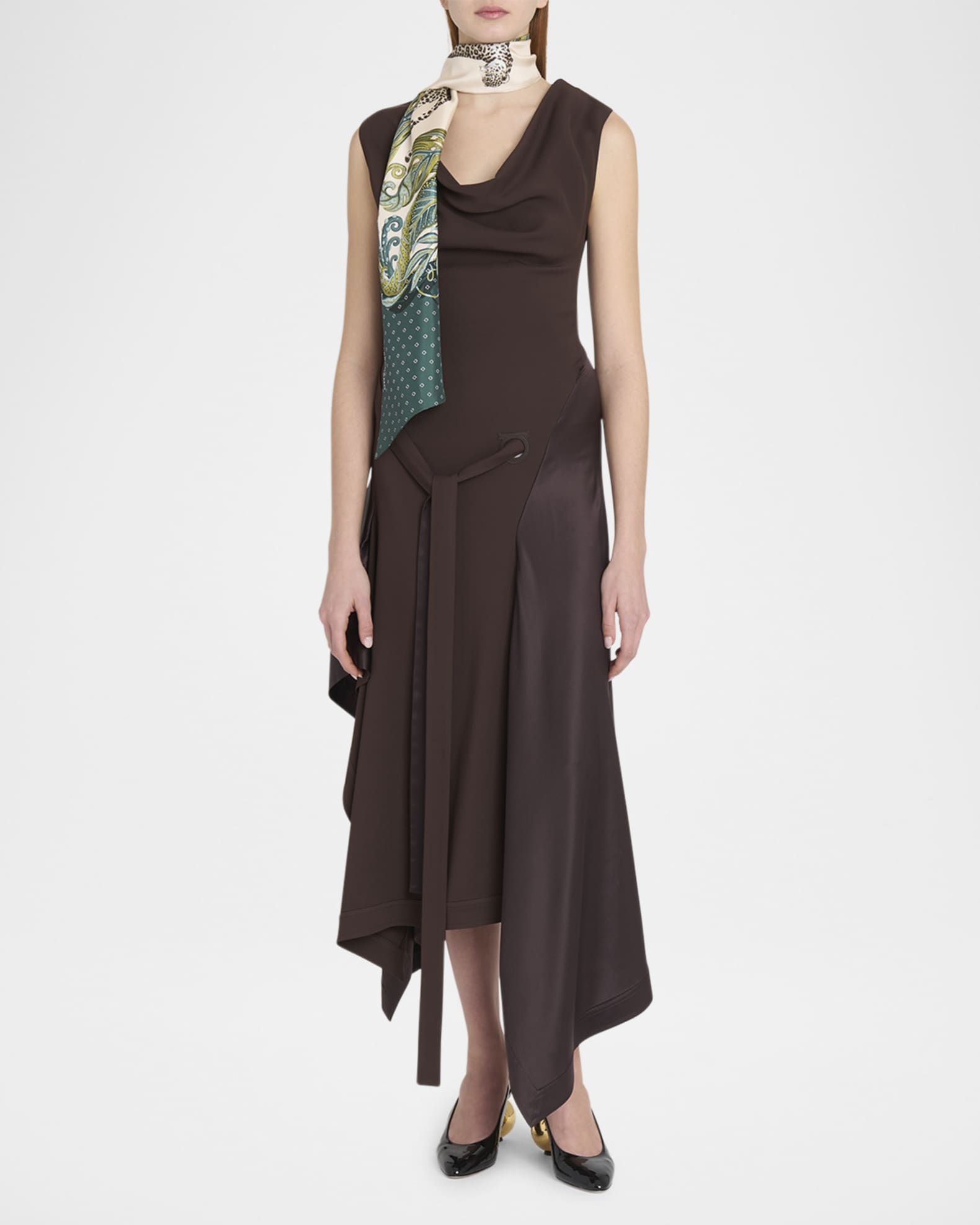 Botanical Animal-Print Silk Scarf 1