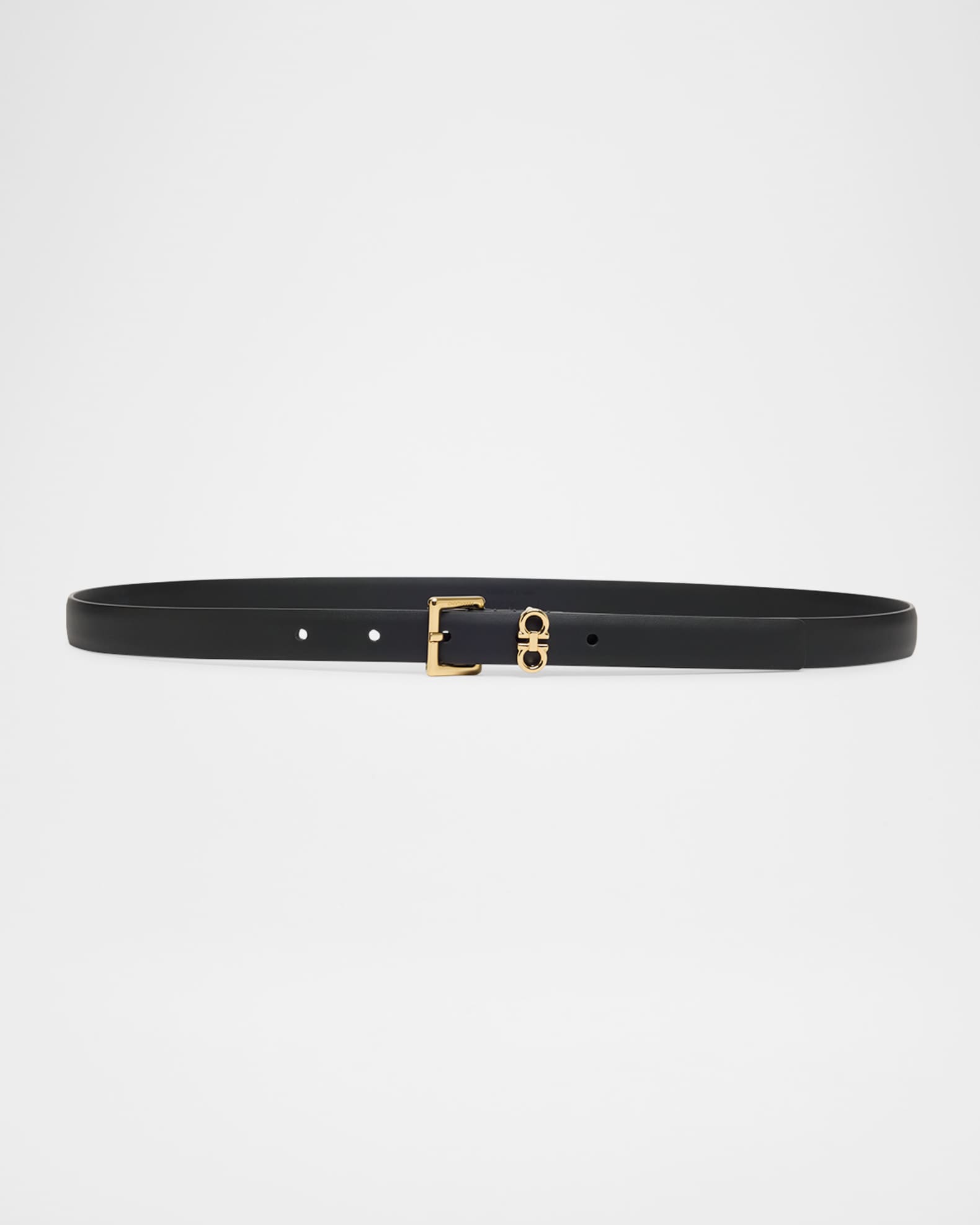 Donna Calfskin Leather Mini Gancini Belt 0