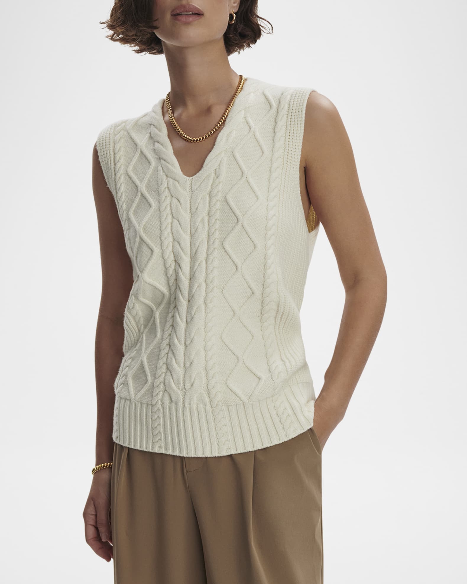 商品画像：トップス 19aw name. cable knit vest 1 - トップス 3