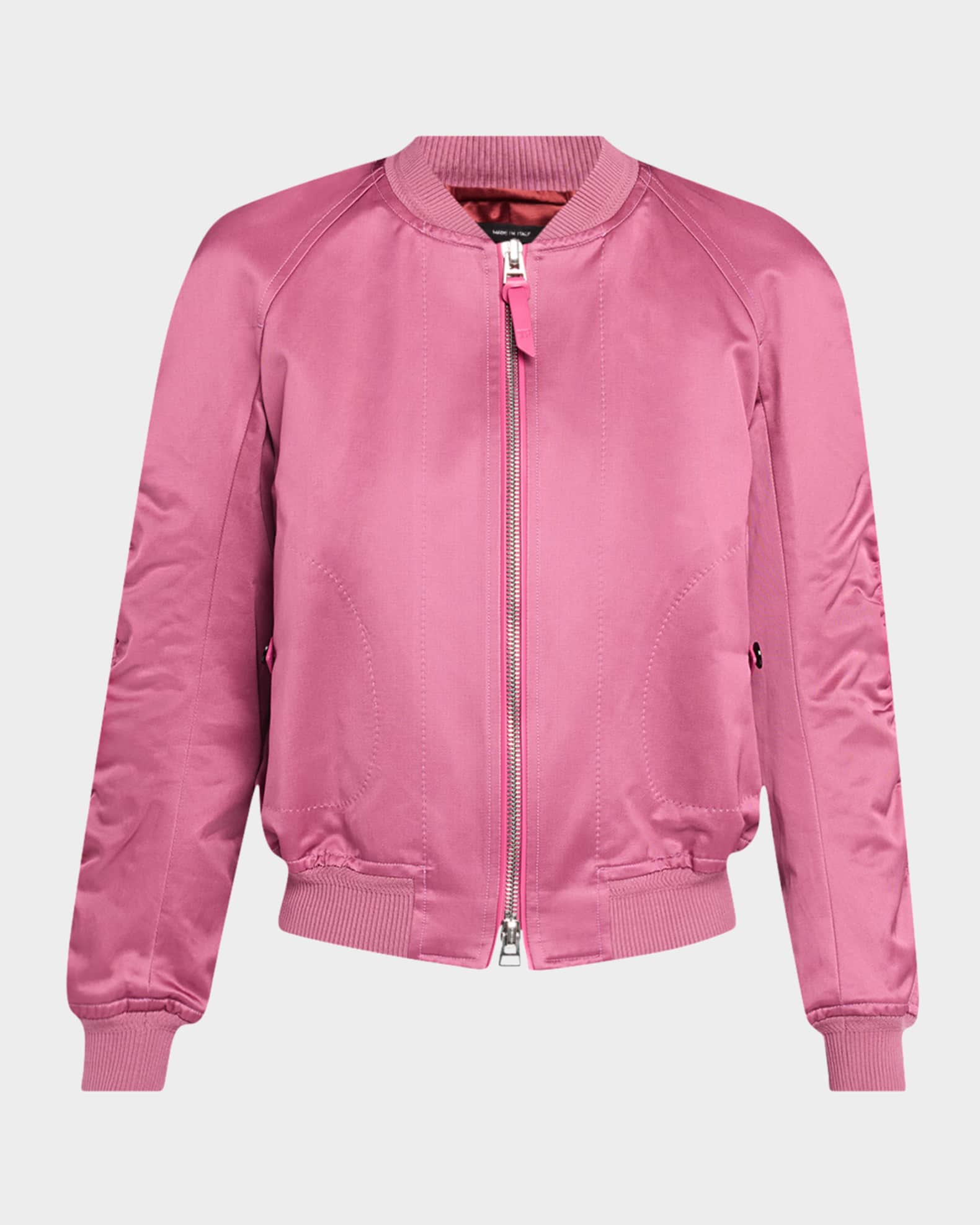 Rayon Satin Bomber Jacket 0