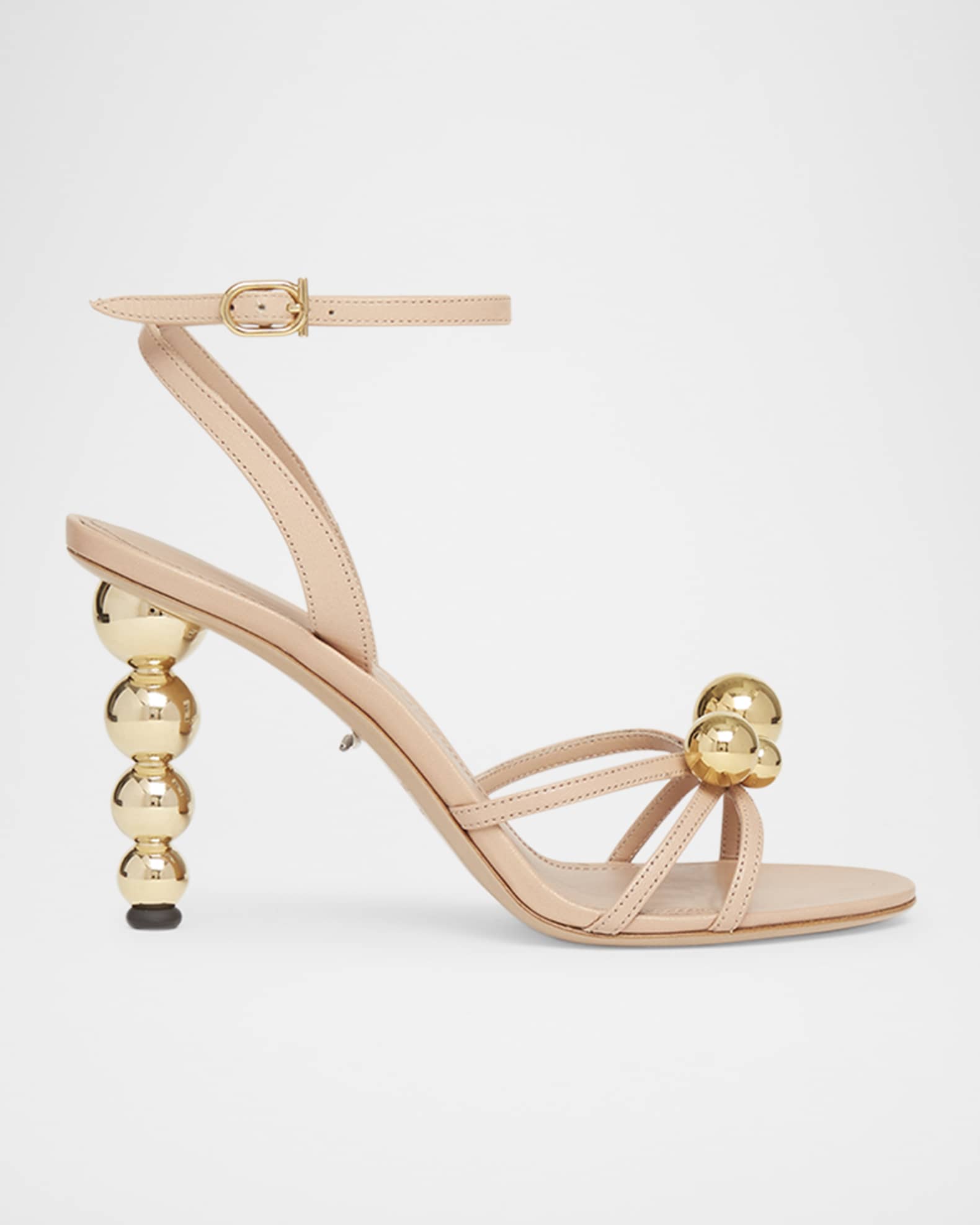 Karina Strappy Spheres Ankle-Strap Sandals 0