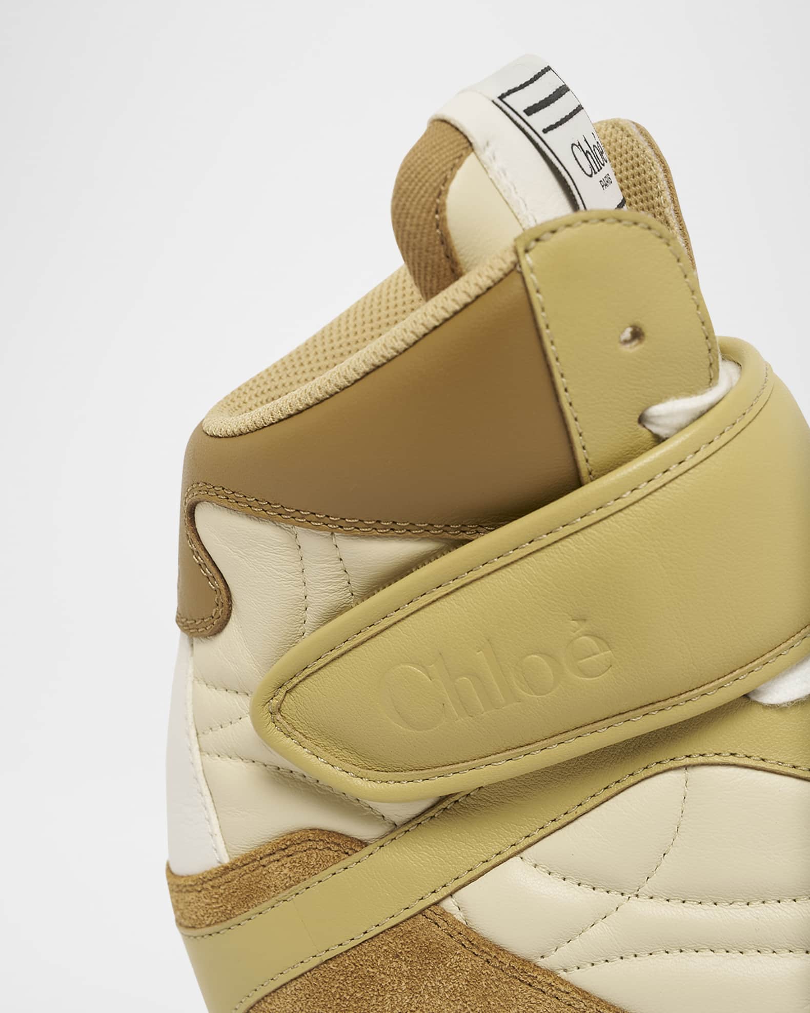 Chloe Kick Mixed Leather High-Top Sneakers | Neiman Marcus
