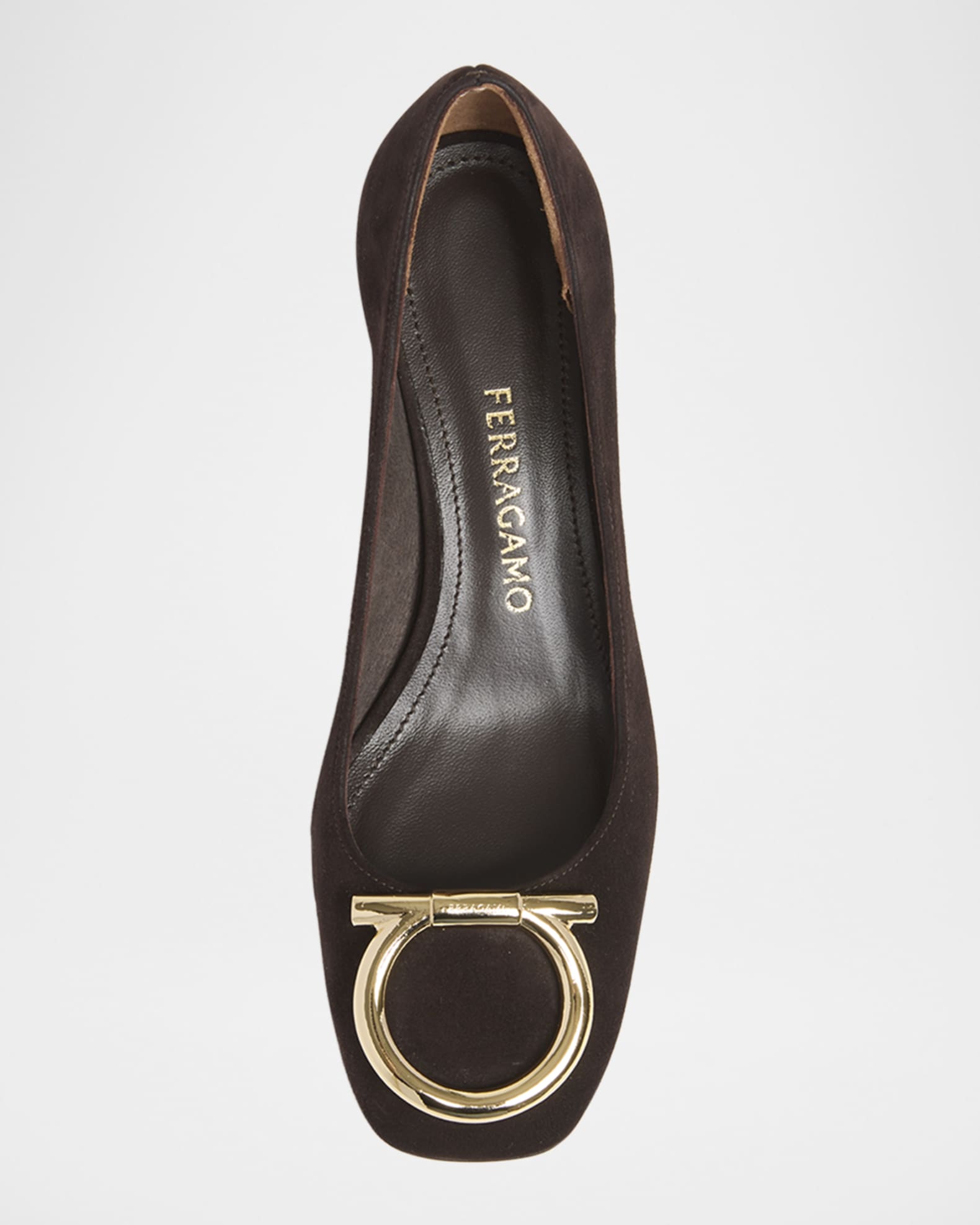 バレエシューズ Ferragamo Black Gancini Heeled Ballerina In Suede Ferragamo Black Gancini heeled ballerina in suede | TheDoubleF