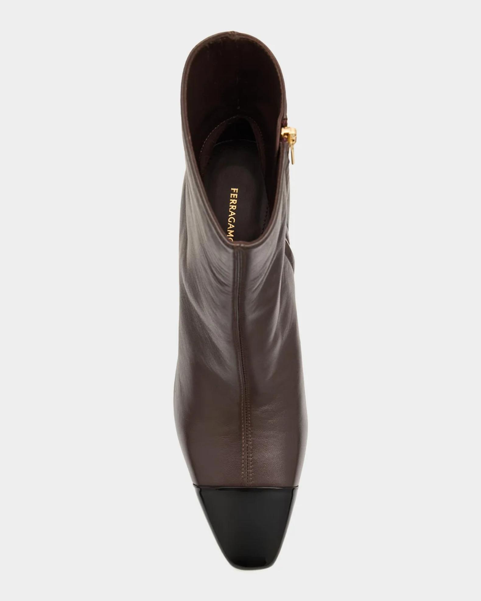 Ferragamo Sambi Cap-Toe Leather Ankle Boots | Neiman Marcus