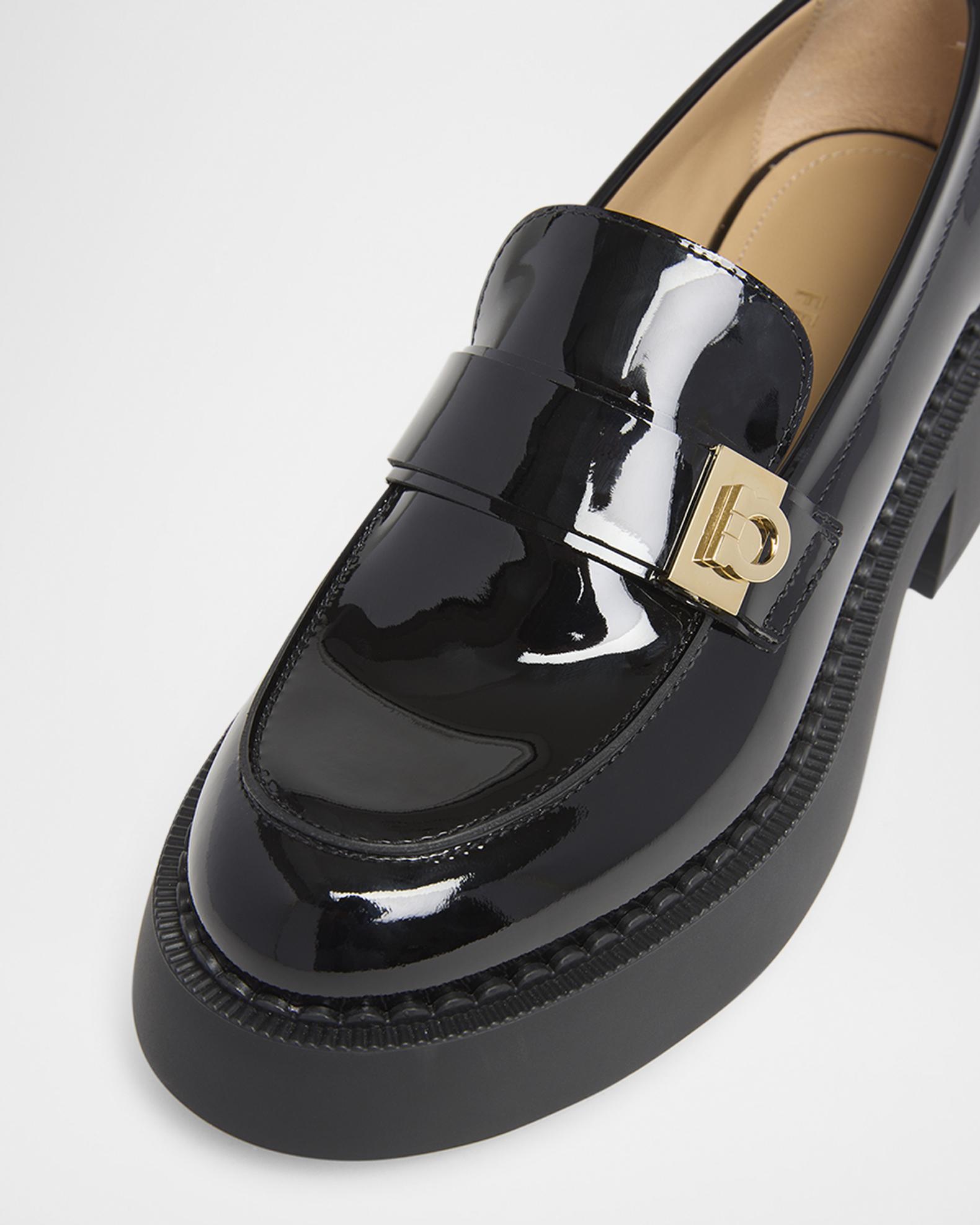 Salvatore Ferragamo Women\'s Shiny Black Loafers Ferragamo Mirty Leather Vara Bow Loafers | Neiman Marcus main image 4