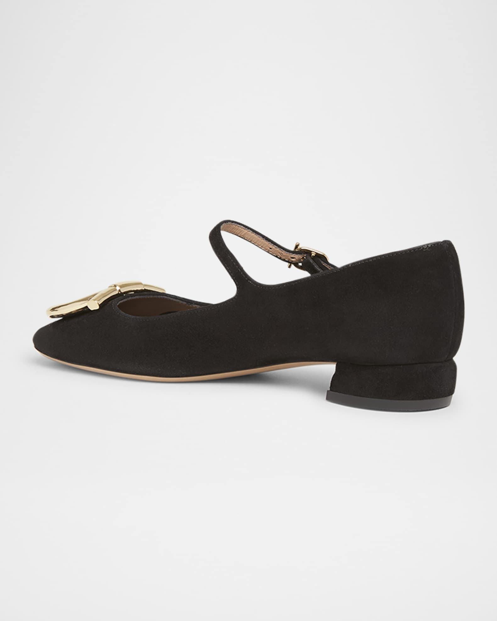 Marry Suede Gancini Ballerina Flats 1