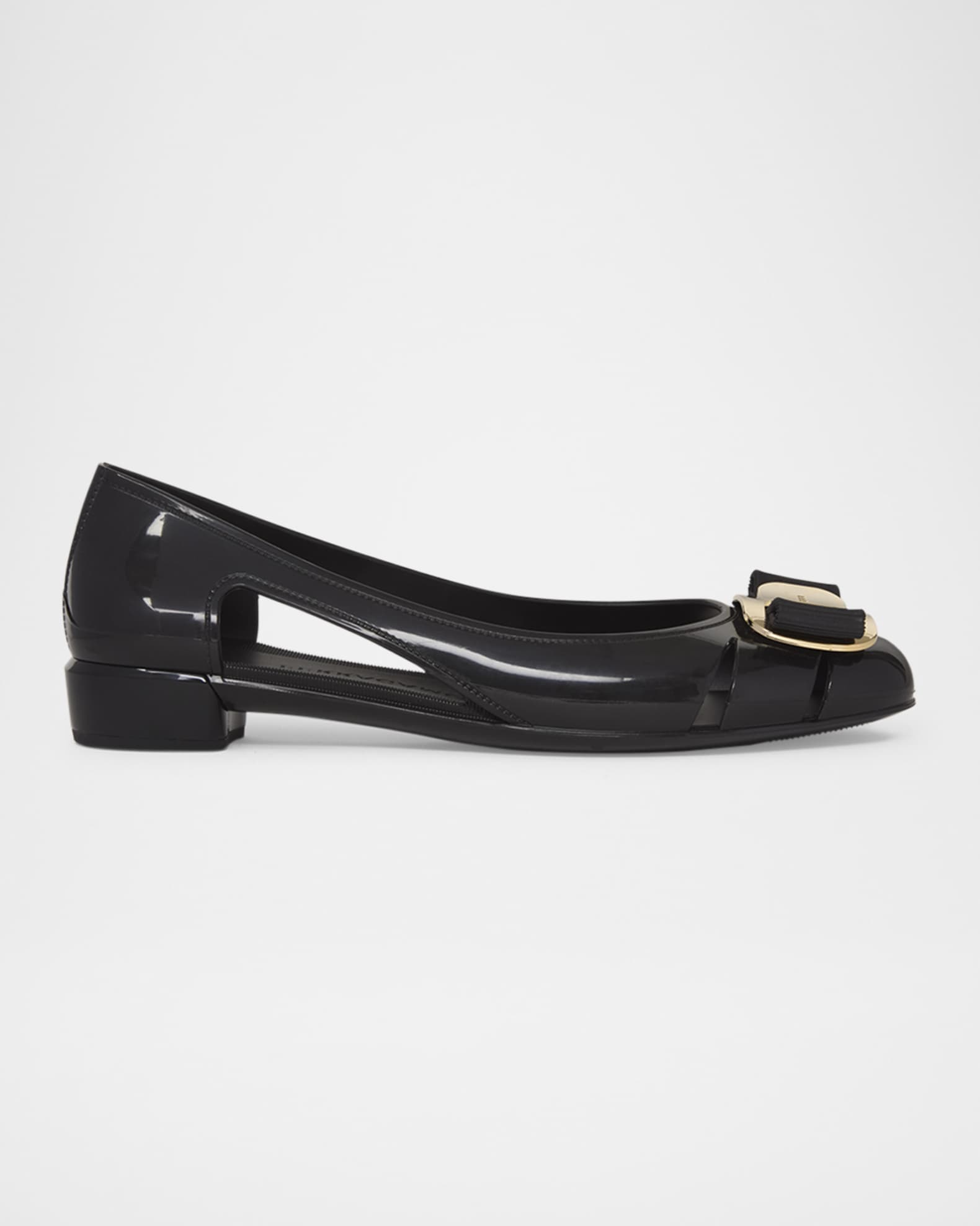 Nara Jelly Cutout Bow Ballerina Flats 0