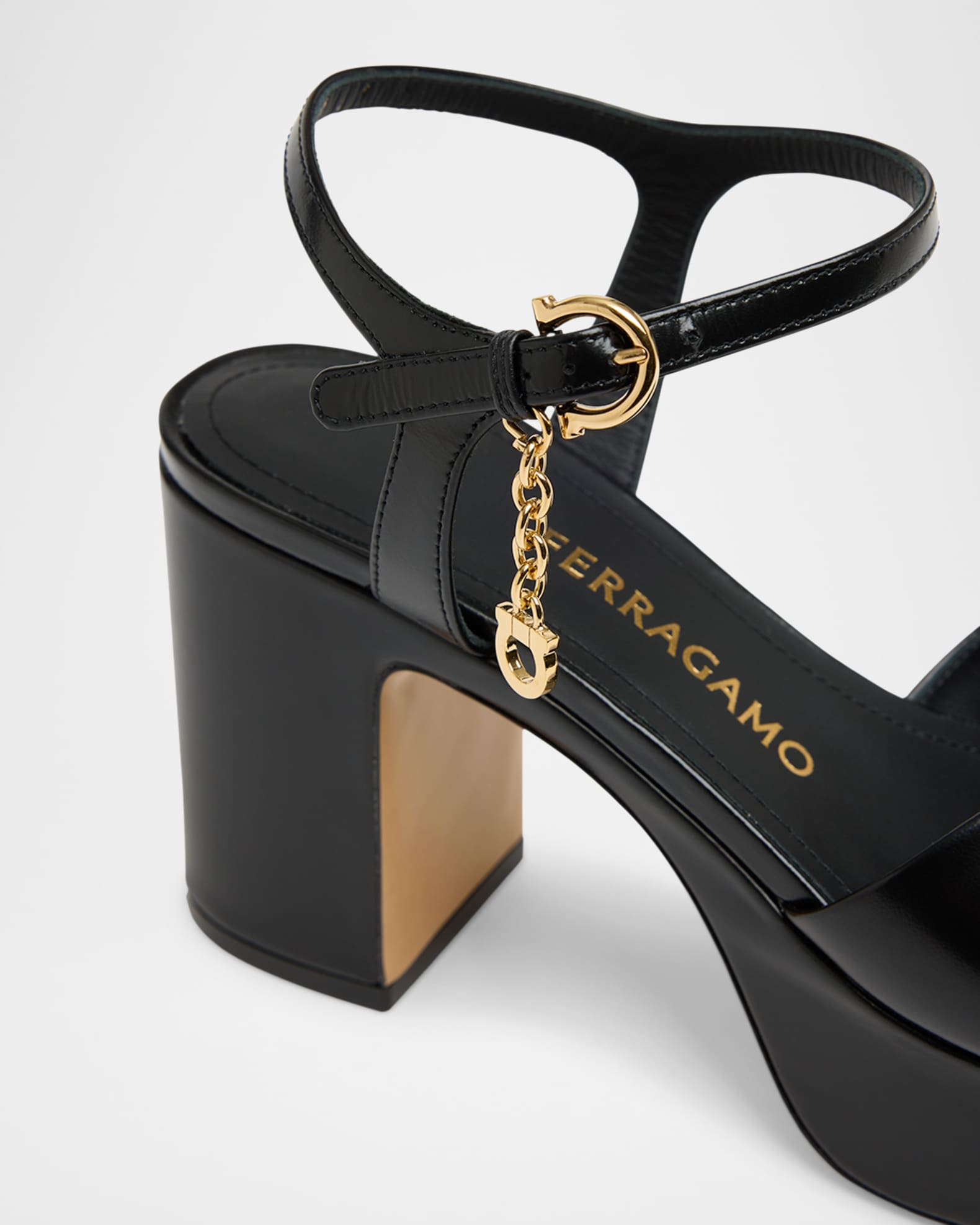 Ferragamo Savia Crisscross Gancini Charm Platform Sandals | Neiman