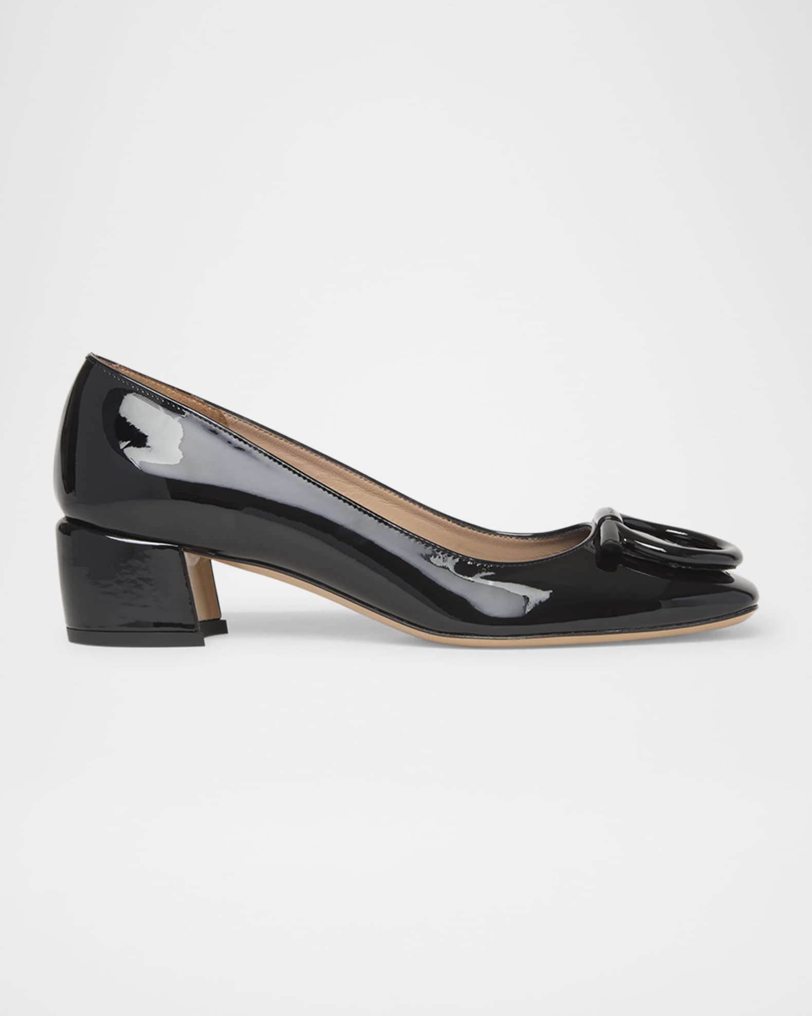 Mara Patent Gancini Block-Heel Pumps 0