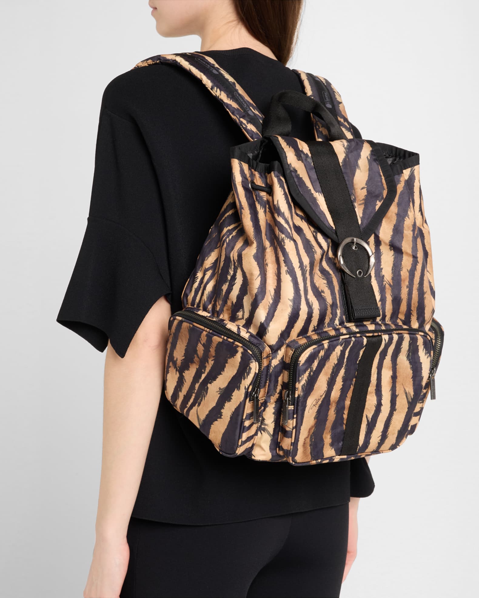 Lesportsac x Roberto Cavalli Napoli Zebra-Print Backpack | Neiman