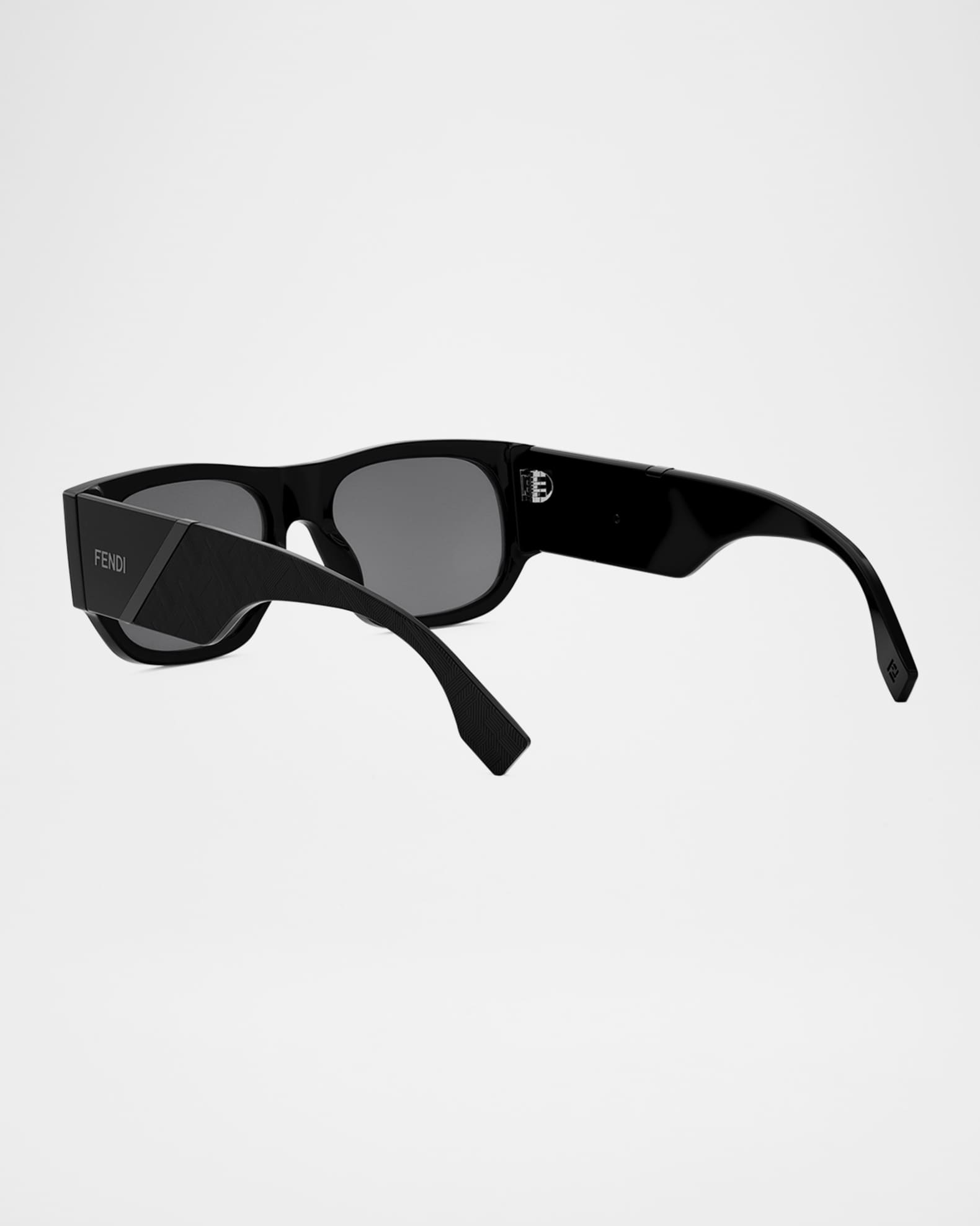 Men's Fendi Diagonal Acetate Rectangle Sunglasses 1