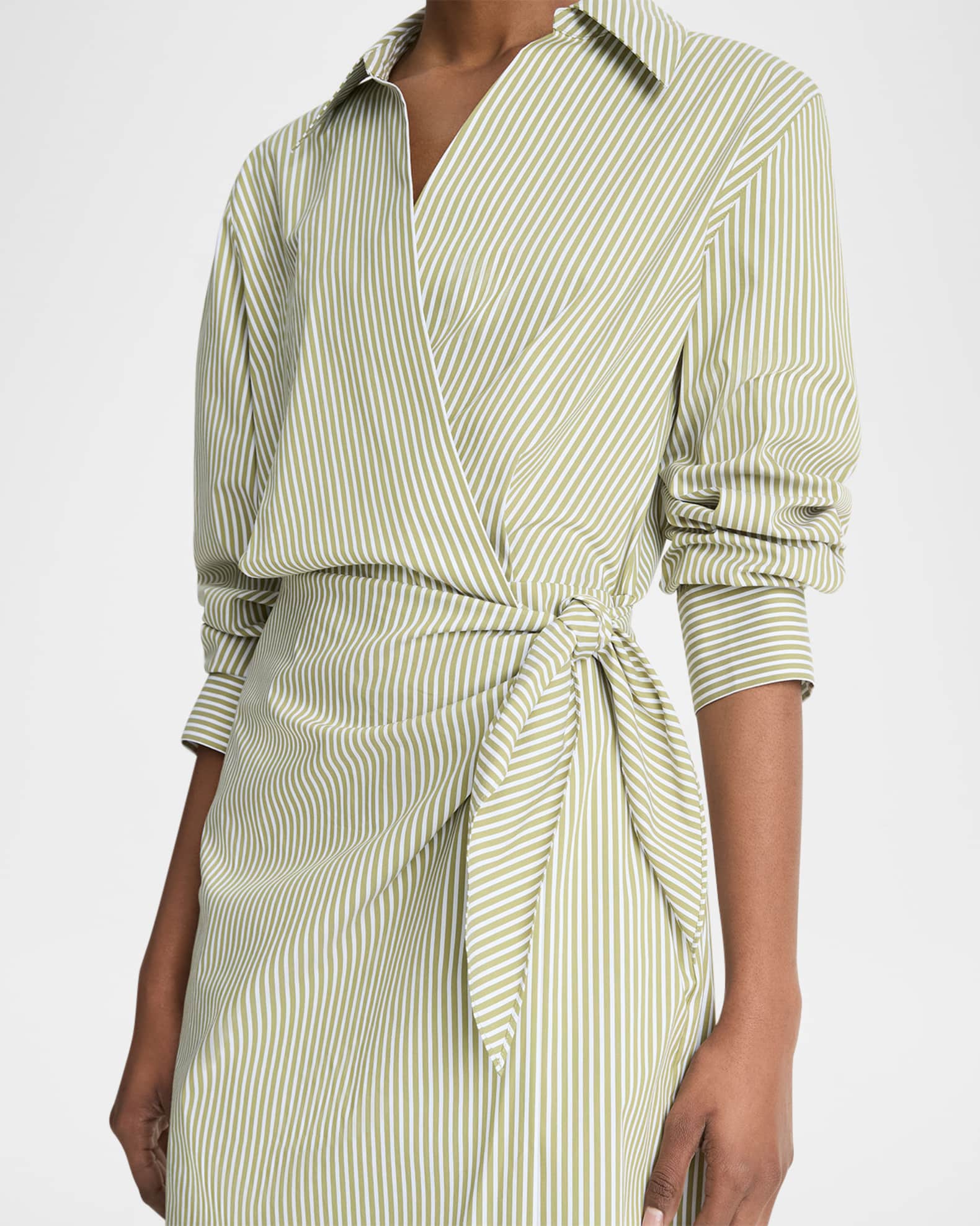 Ariana Wrap Dress in Yellow & White Stripe Ariana Wrap Dress in Yellow & White Stripe