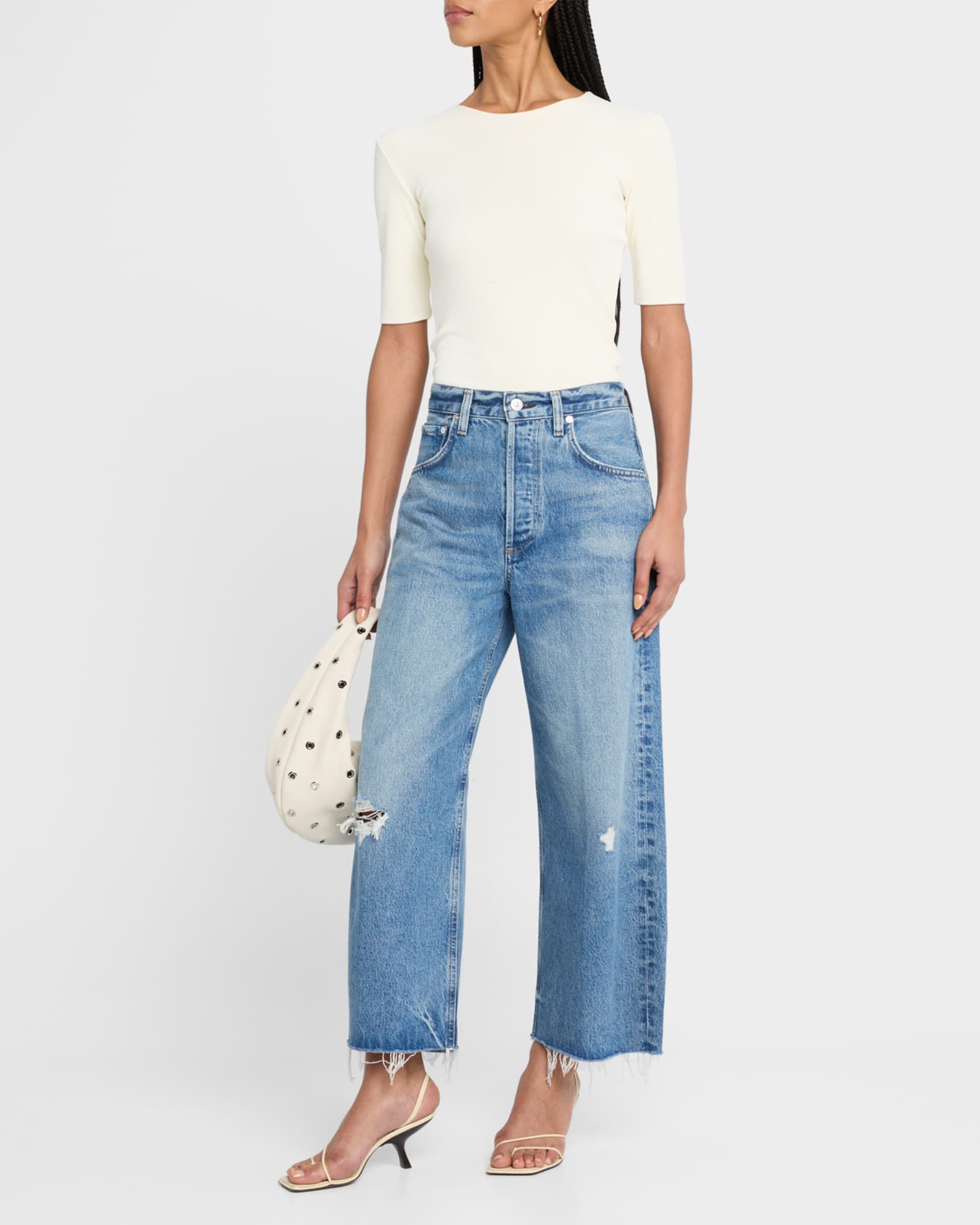 Ayla Raw Hem Cropped Jeans 1