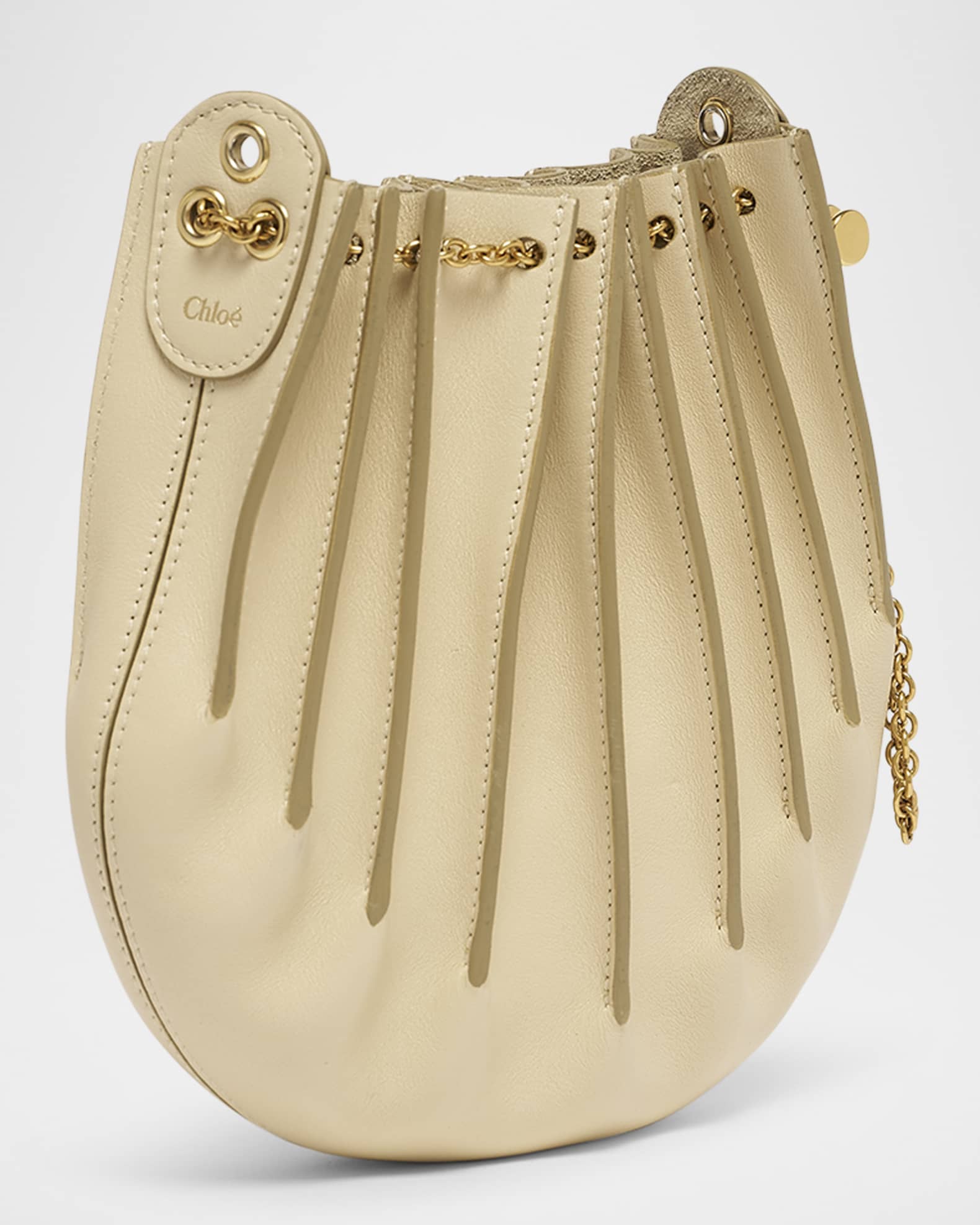Chloe Sea Treasures Pleated Crossbody Bag in Leather