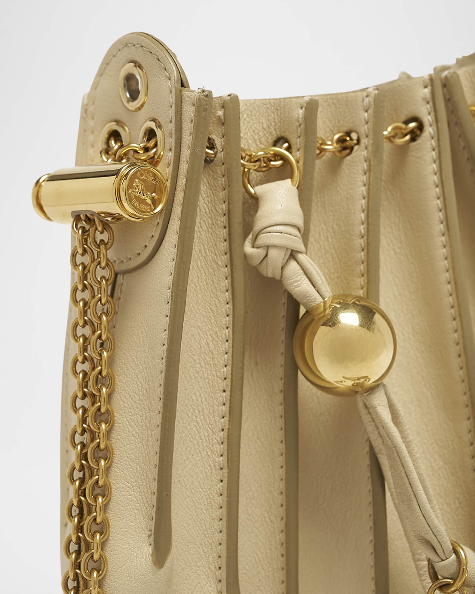 Chloe Sea Treasures Pleated Crossbody Bag in Leather