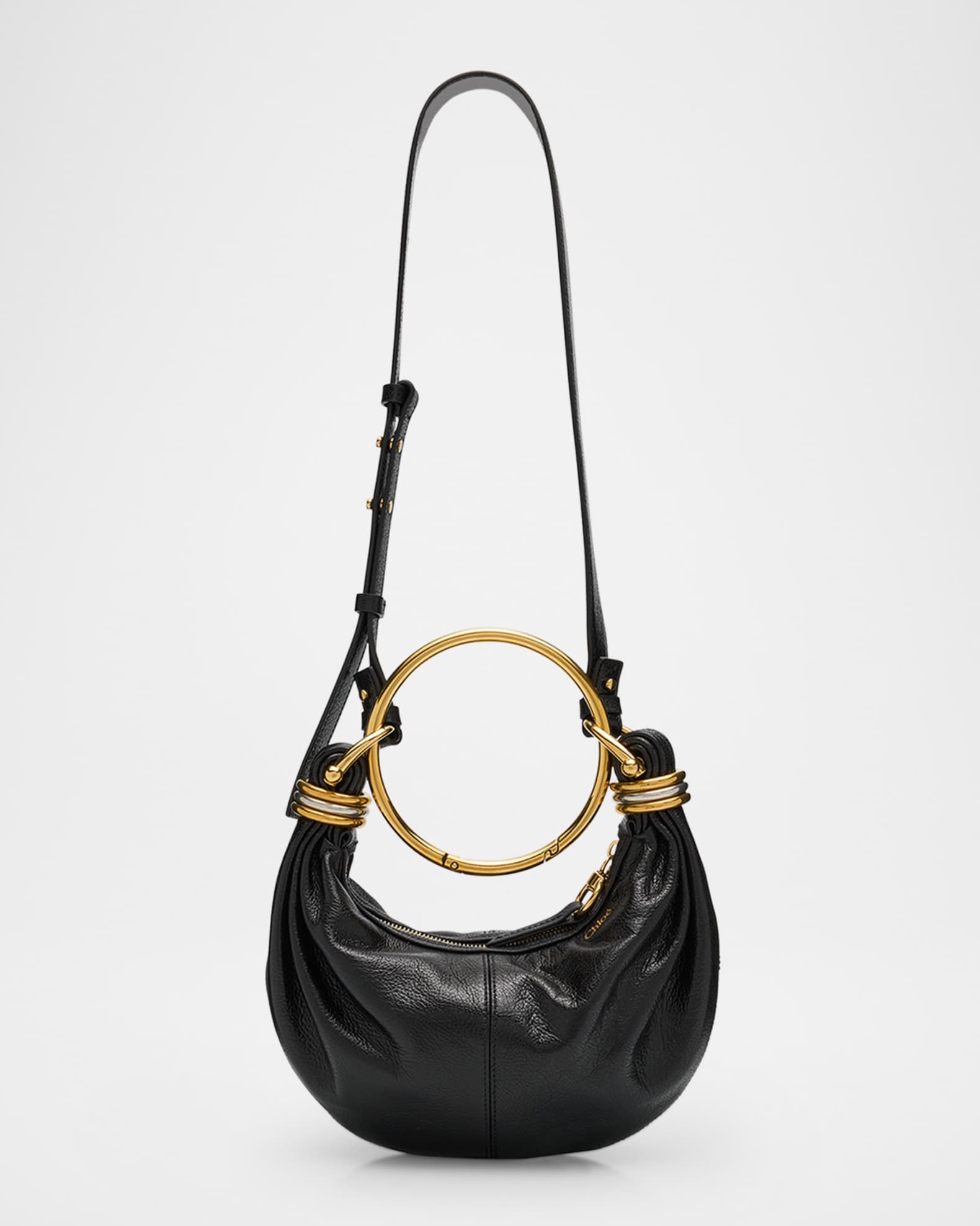 Mini Bracelet Grained Leather Crossbody Bag 0